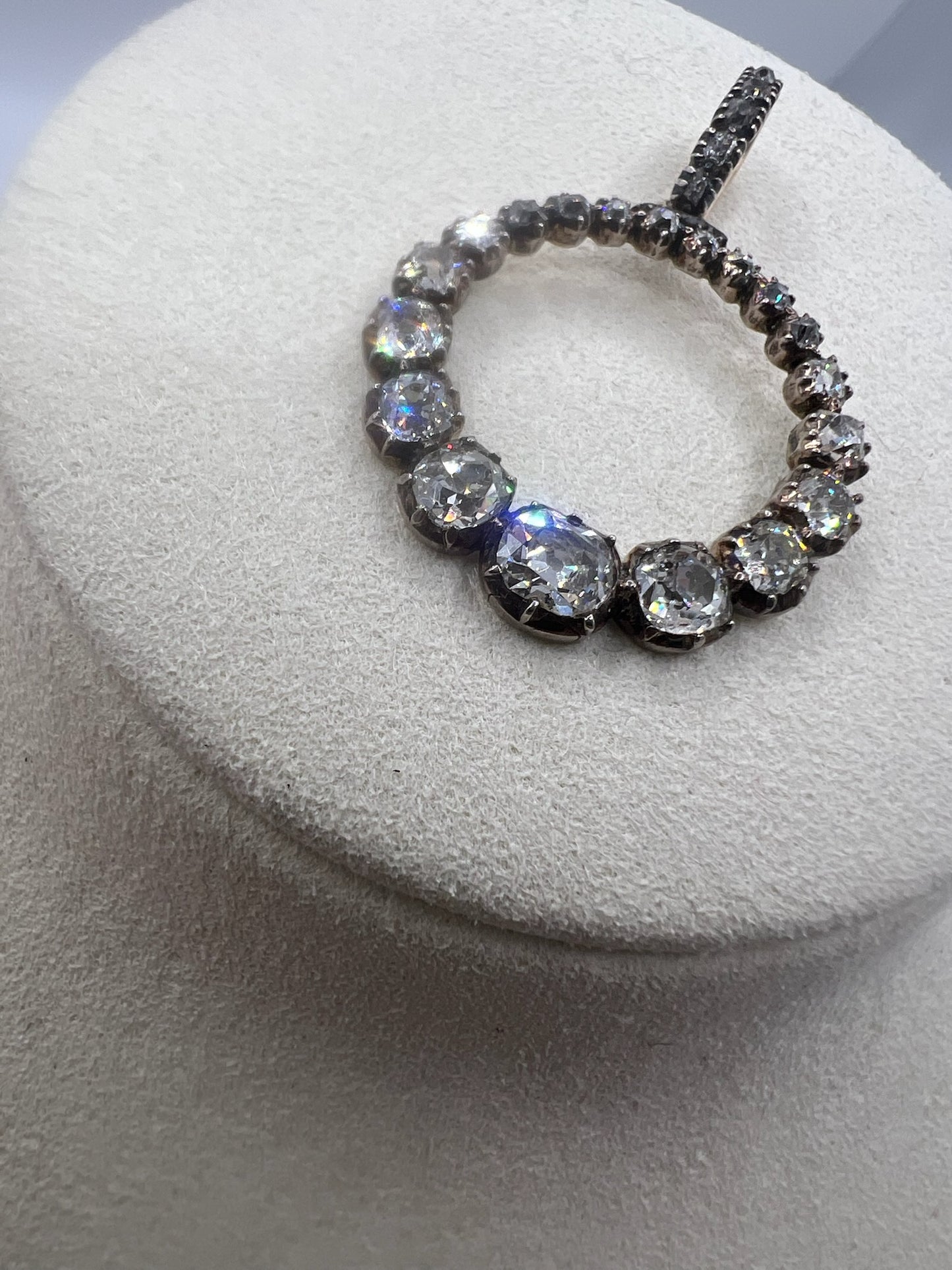 *Reserved* 4 Carat Old Cut Diamond Early Victorian Antique Circle Pendant