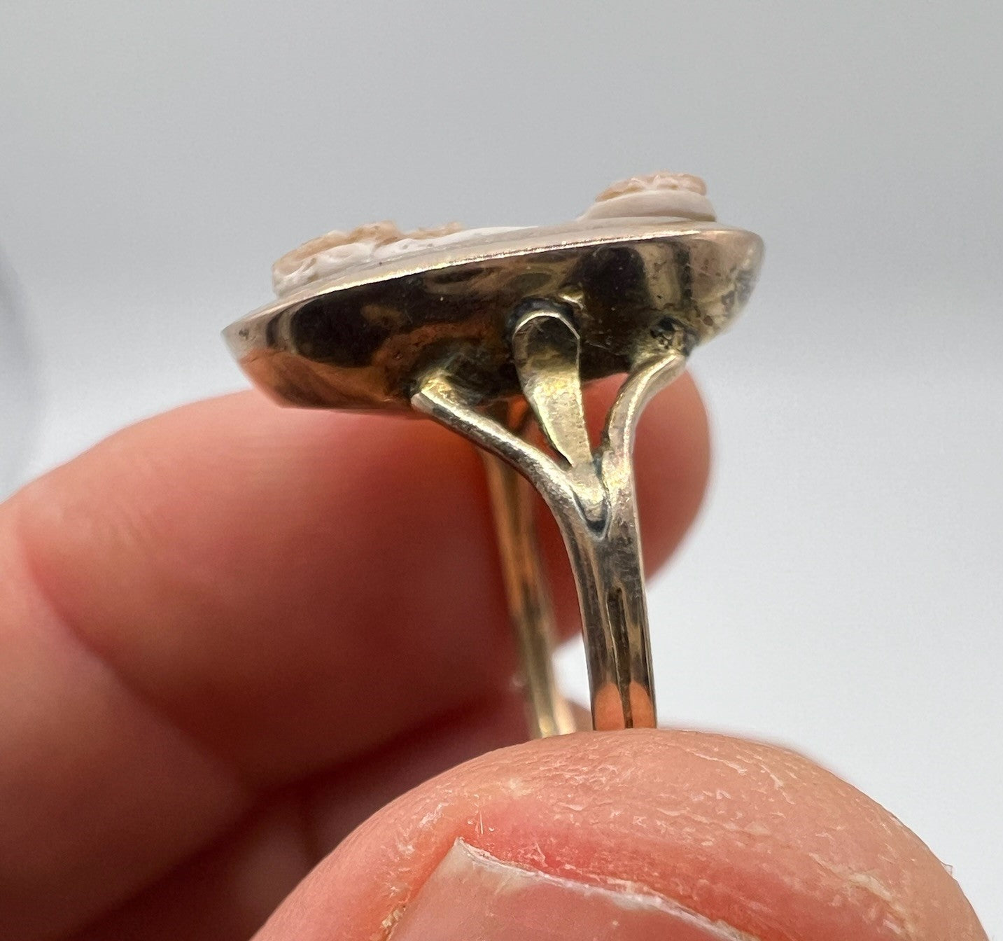 Finely Carved Antique Cameo Ring Aries Pinkie ring