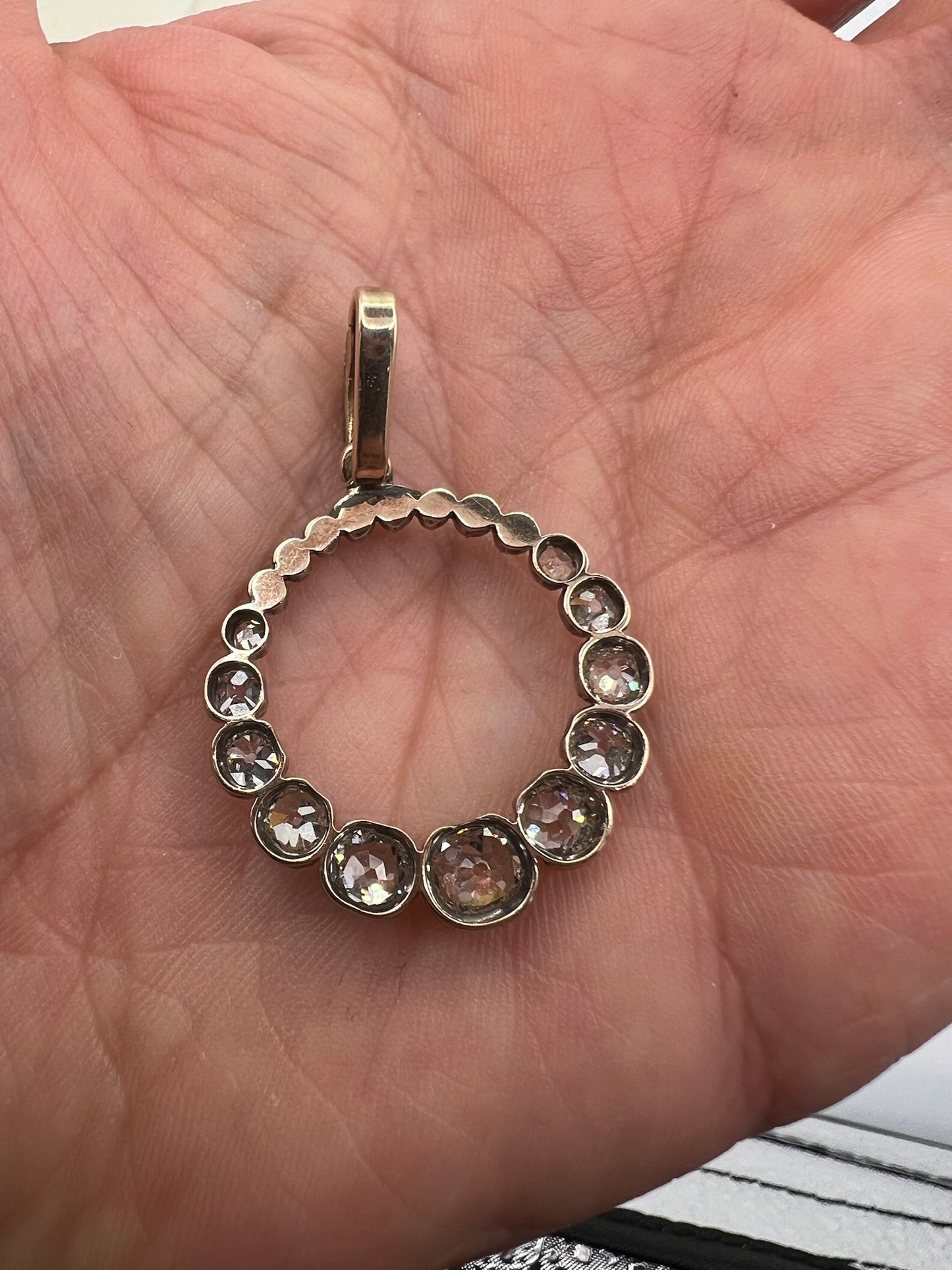 *Reserved* 4 Carat Old Cut Diamond Early Victorian Antique Circle Pendant