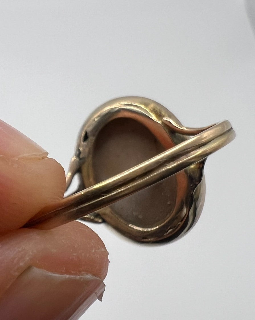 Finely Carved Antique Cameo Ring Aries Pinkie ring