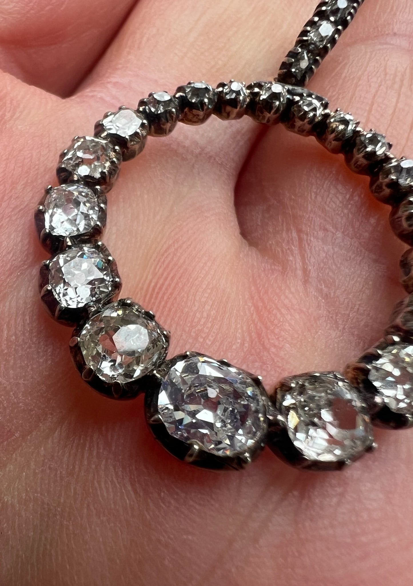 *Reserved* 4 Carat Old Cut Diamond Early Victorian Antique Circle Pendant