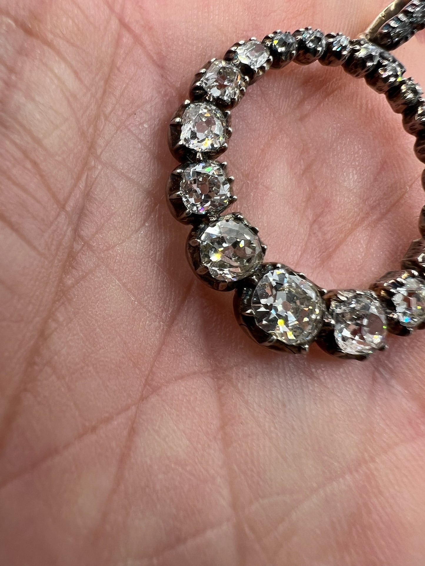 *Reserved* 4 Carat Old Cut Diamond Early Victorian Antique Circle Pendant