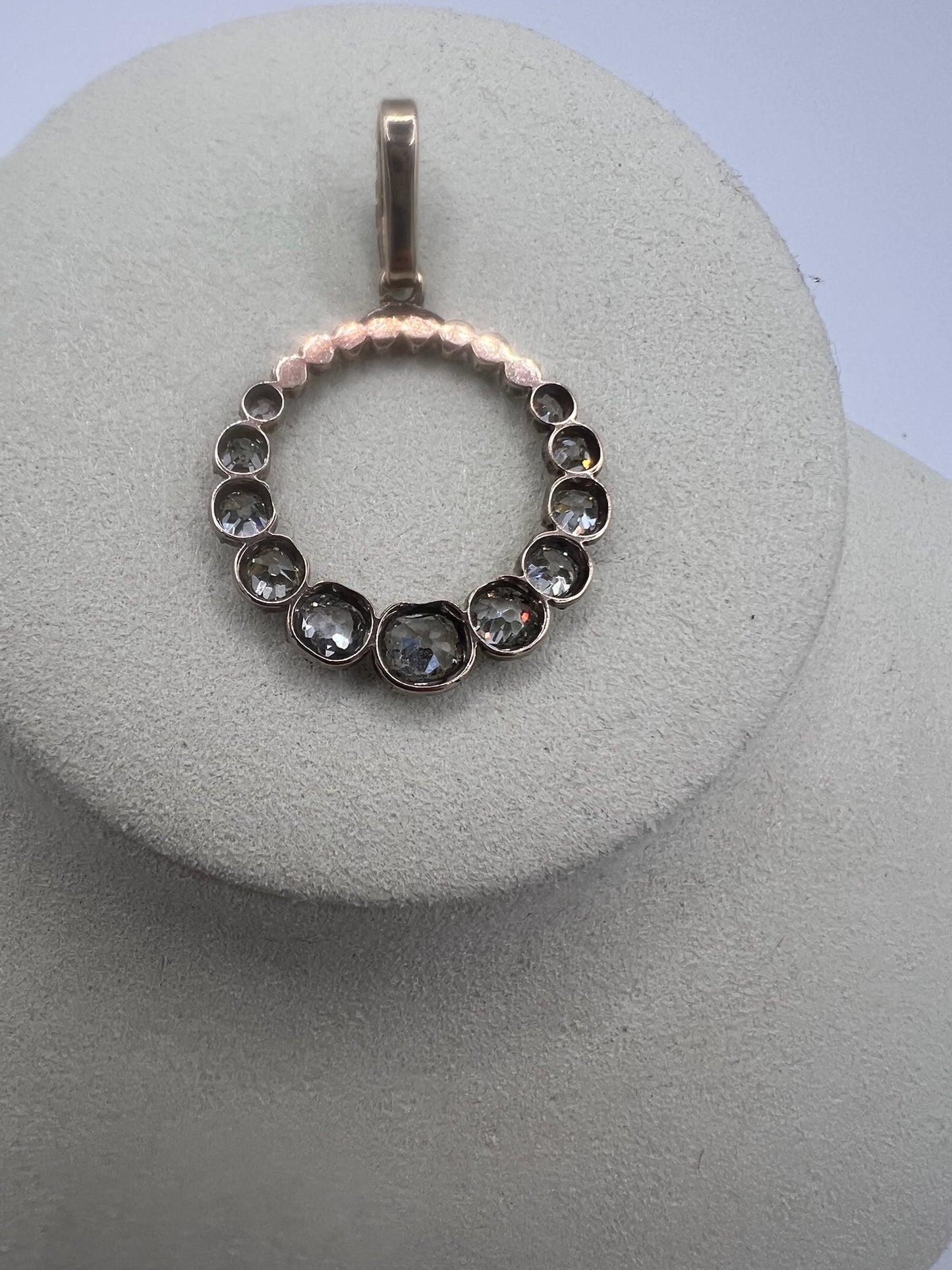 *Reserved* 4 Carat Old Cut Diamond Early Victorian Antique Circle Pendant