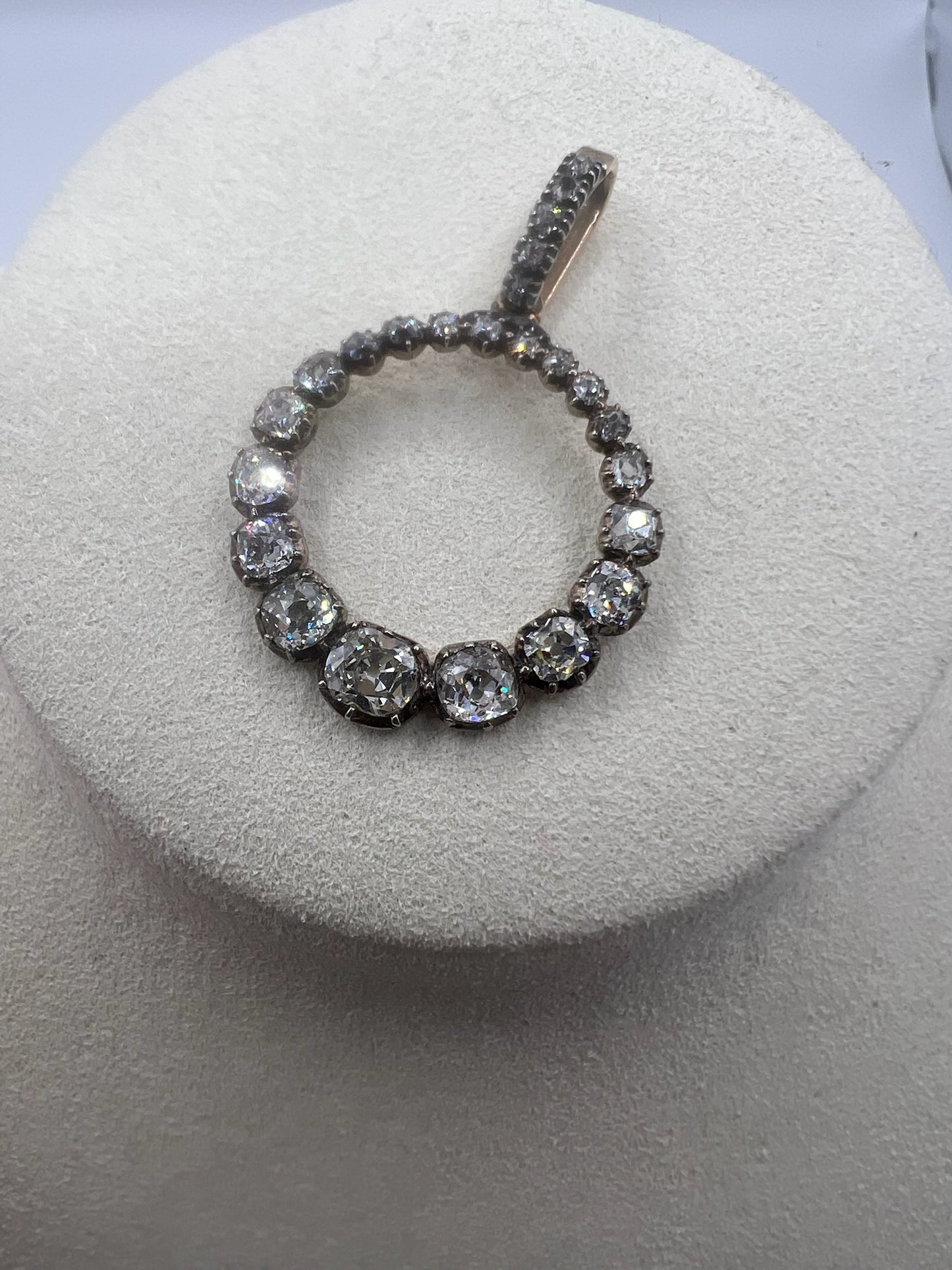 *Reserved* 4 Carat Old Cut Diamond Early Victorian Antique Circle Pendant