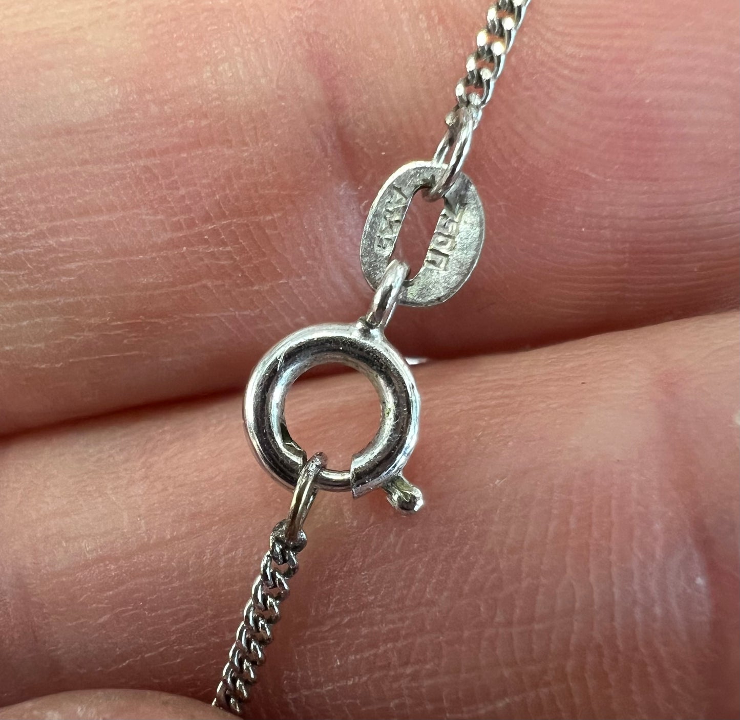 Antique Belle Époque diamond 18ct White Gold Sapphire Lavalier Necklace