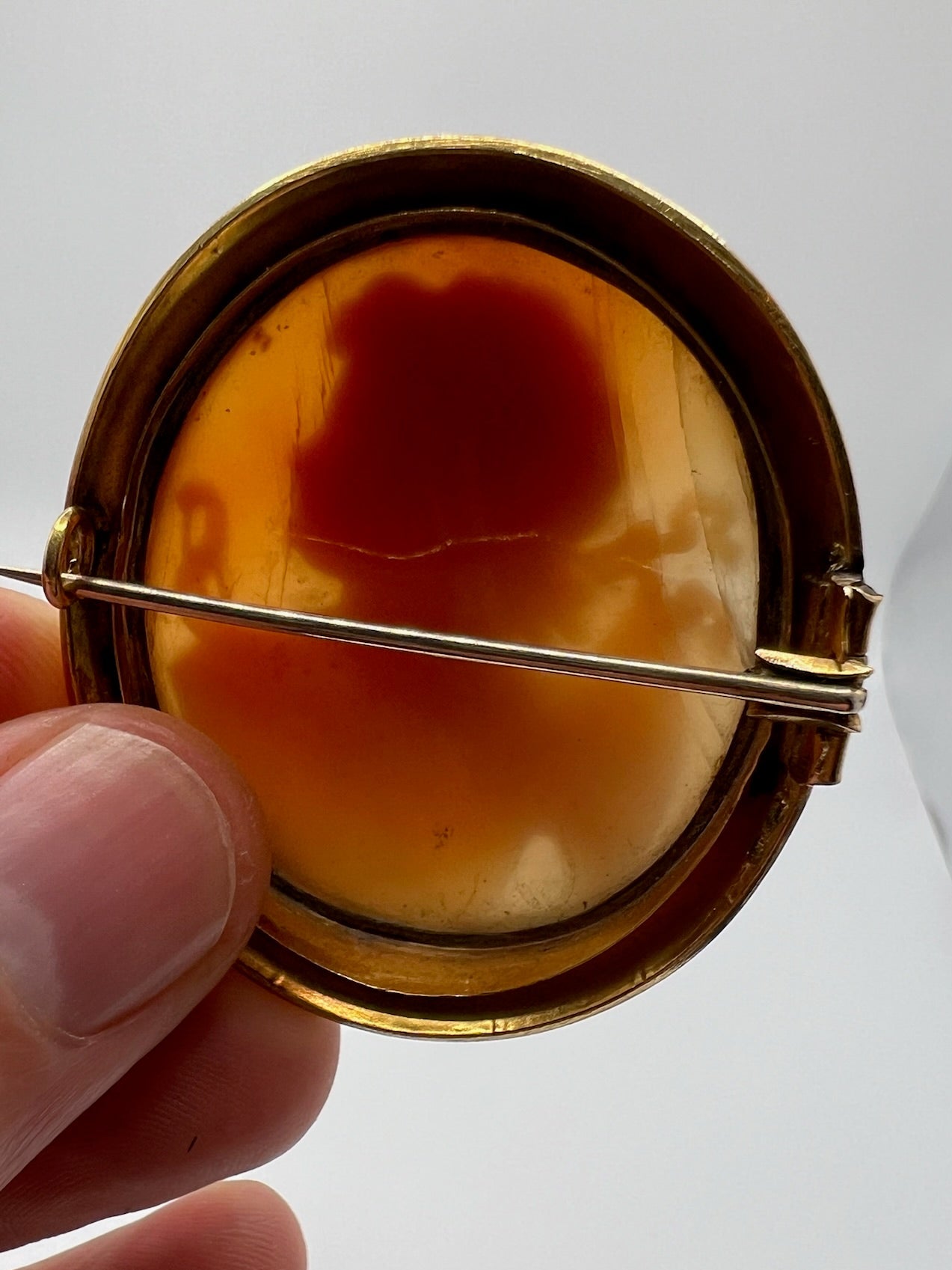 Victorian Cupid Cameo Brooch In 18ct Gold Frame
