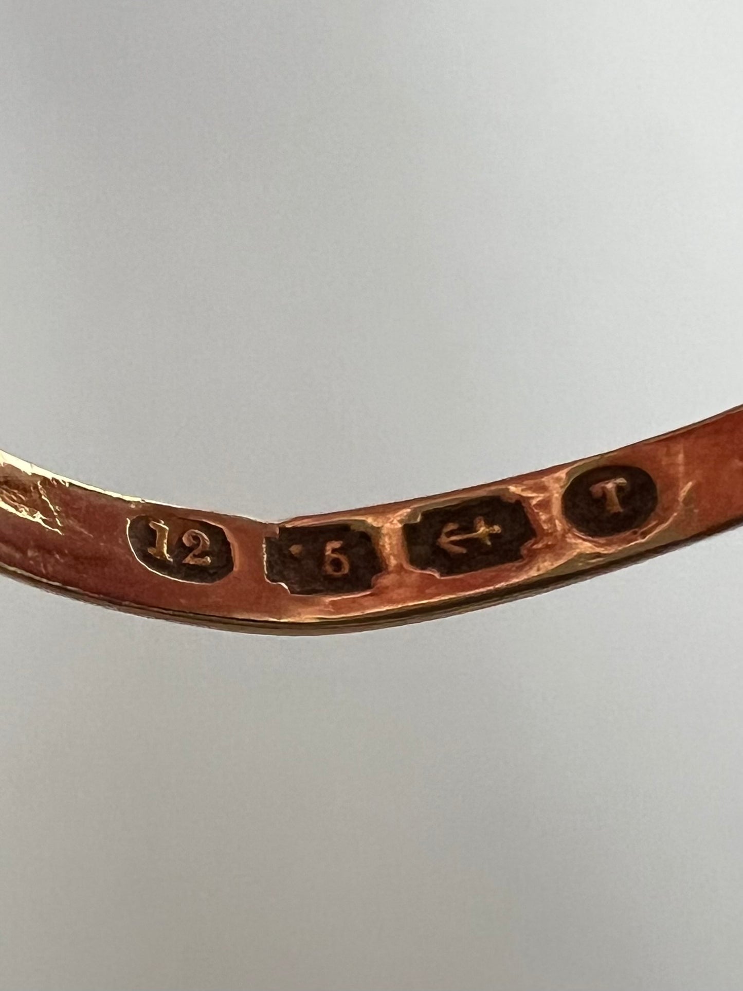 Rare 12ct Gold Almandine Purple Garnet Antique Ring