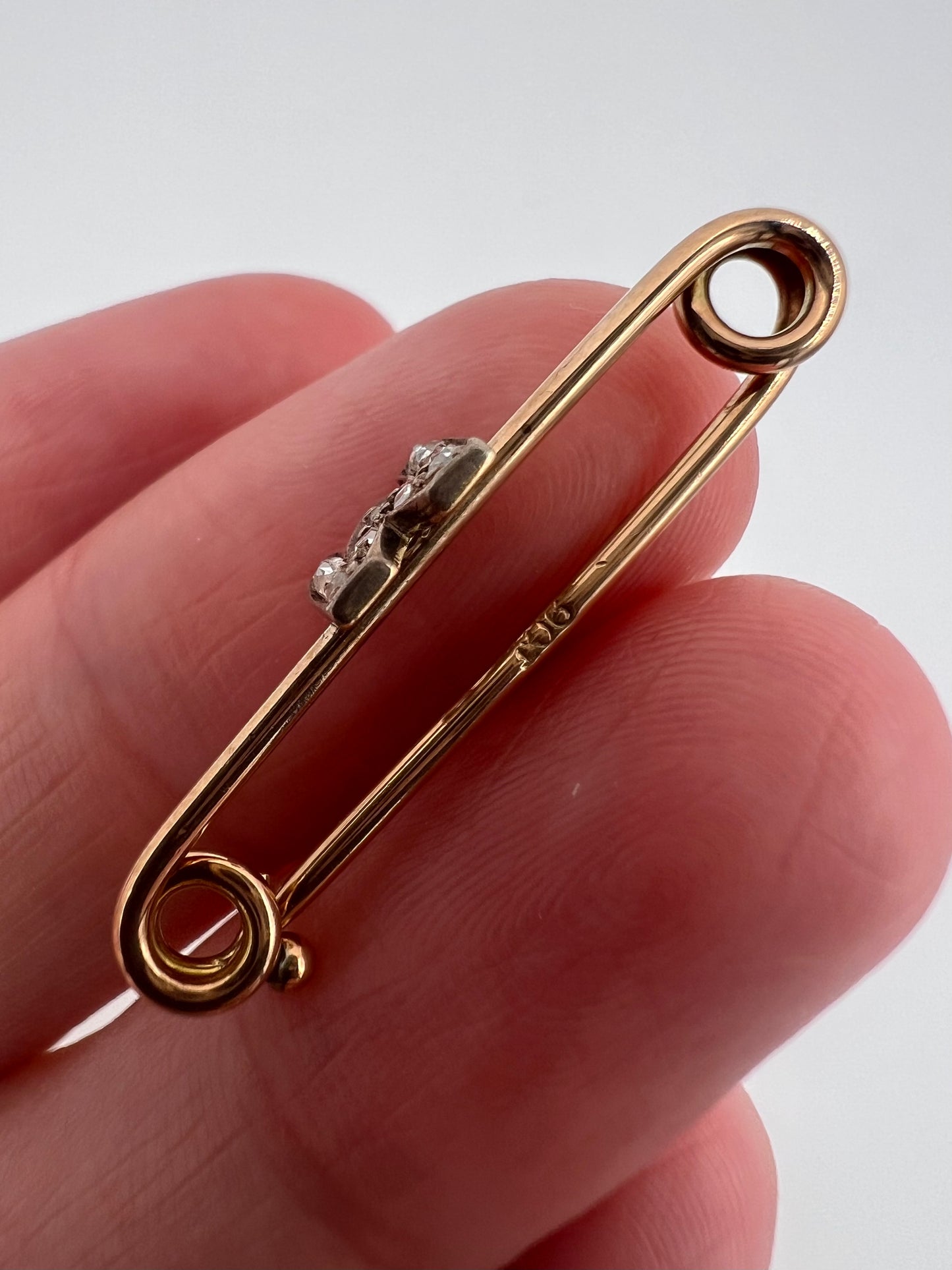 RESERVED Please enquire - Diamond Letter M Initial Pin Brooch