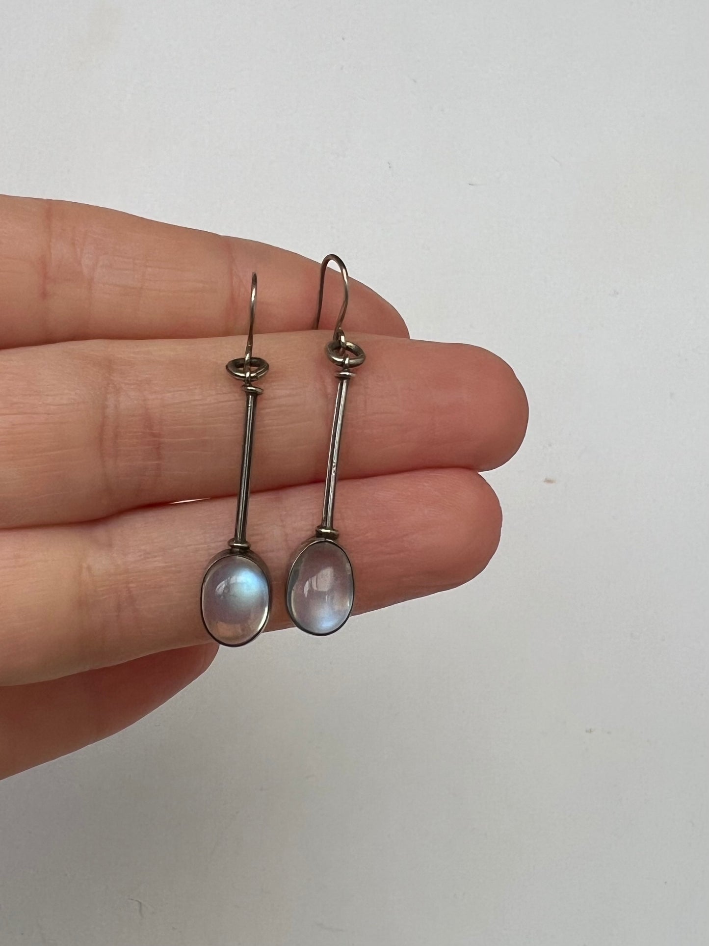 Arts & Crafts Moonstone Drop Earrings