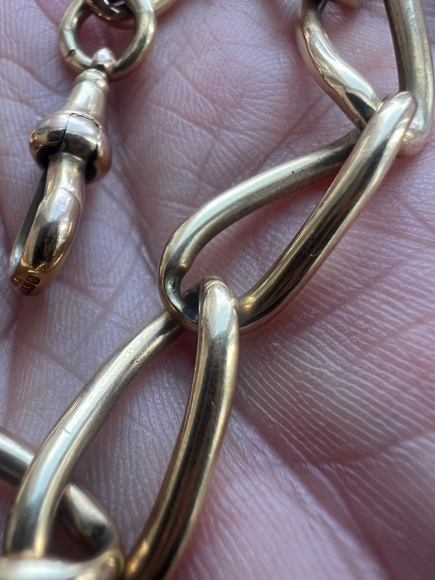 Heavy Scarce Antique 18ct Gold Twisted Link Albert Chain Bracelet