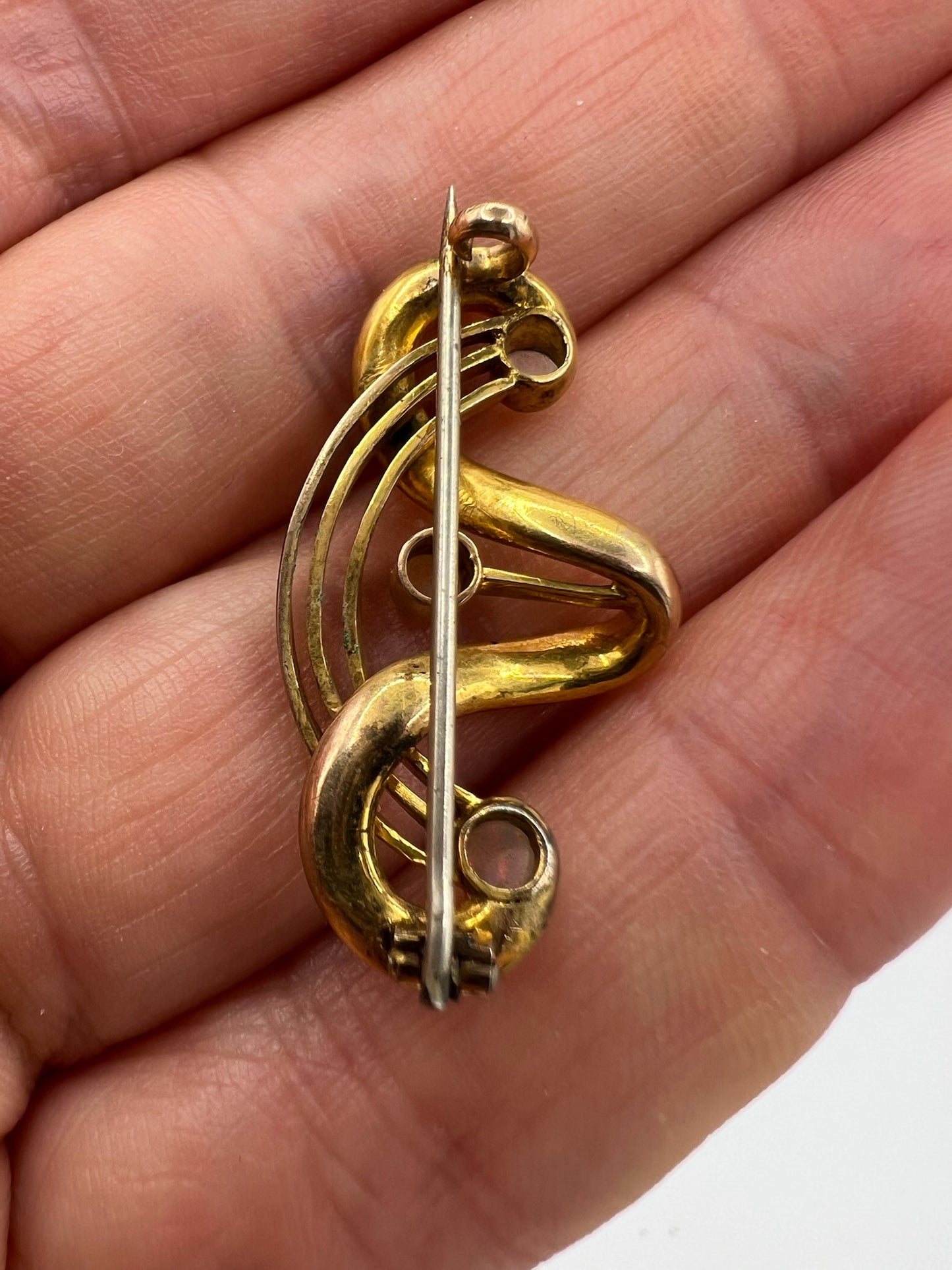 Gold Opal Jugendstil Art Nouveau Brooch Pin