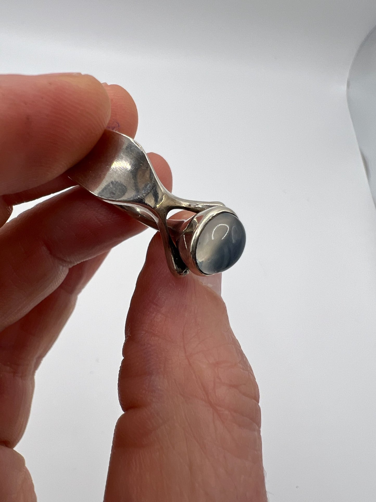 Georg Jensen Vivianna Torun Bulow-Hube Moonstone Silver Mid Century Danish Ring 152