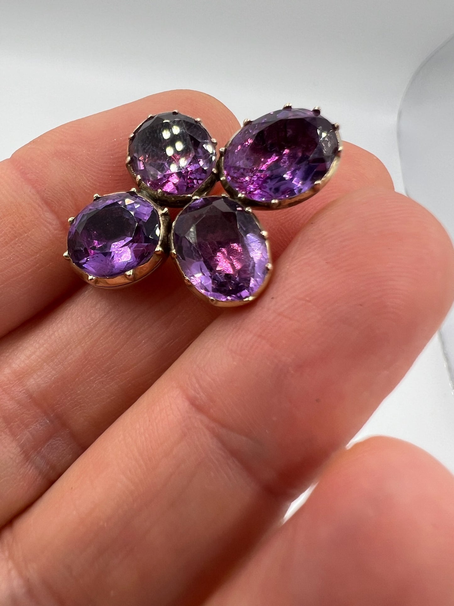 *Reserved* Georgian Regency Amethyst Cruciform Brooch in Rose Gold