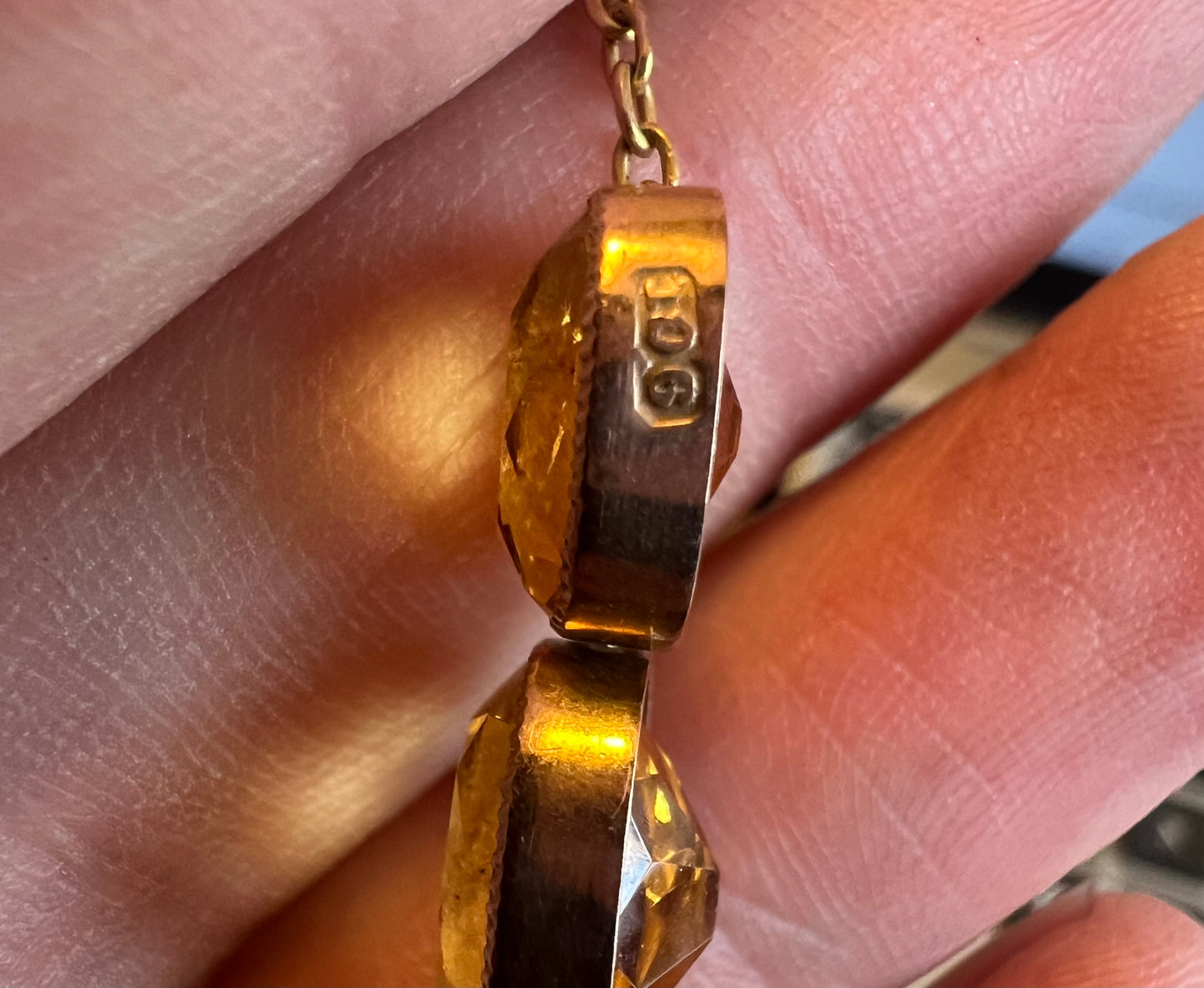 Edwardian Gold & Madeira Citrine Rivière Necklace