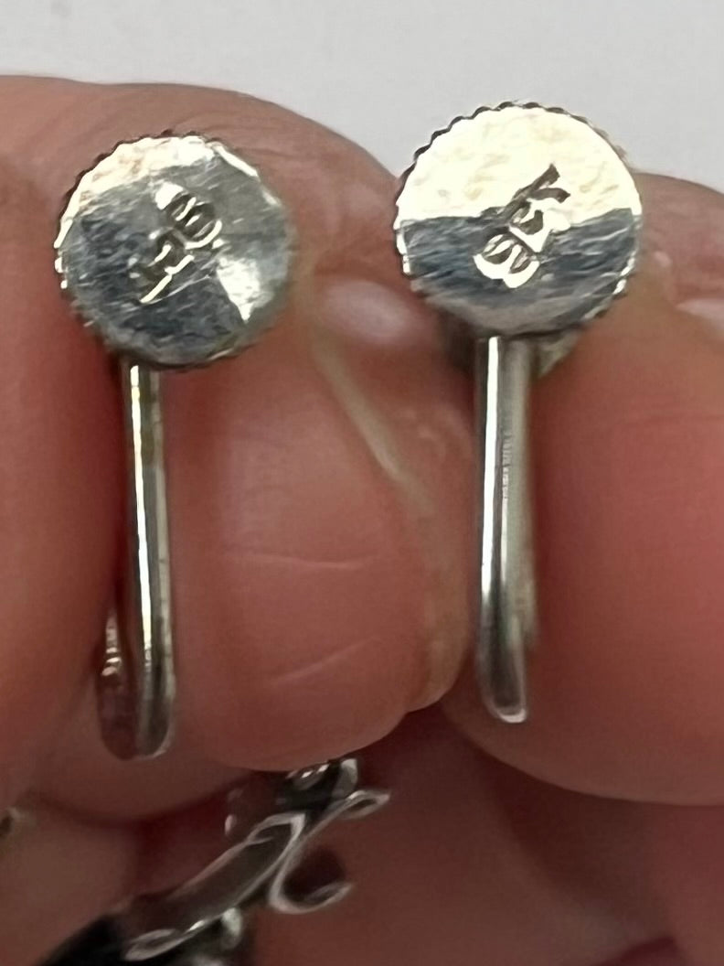 Elegant Early 20th Century Black Opal White Gold Drop Earrings