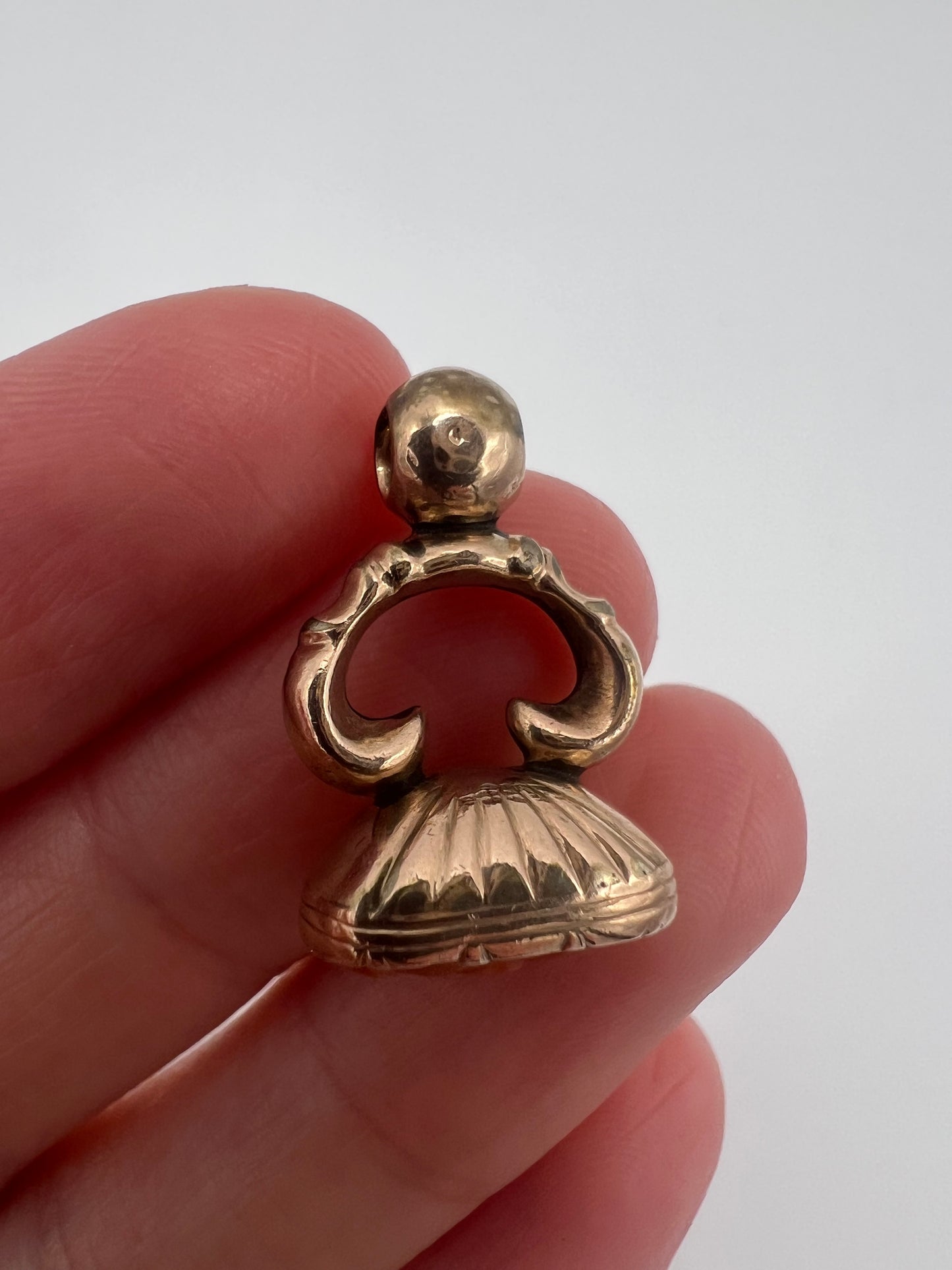 Tiny Georgian Coral Rose Gold Cased Fob Pendant