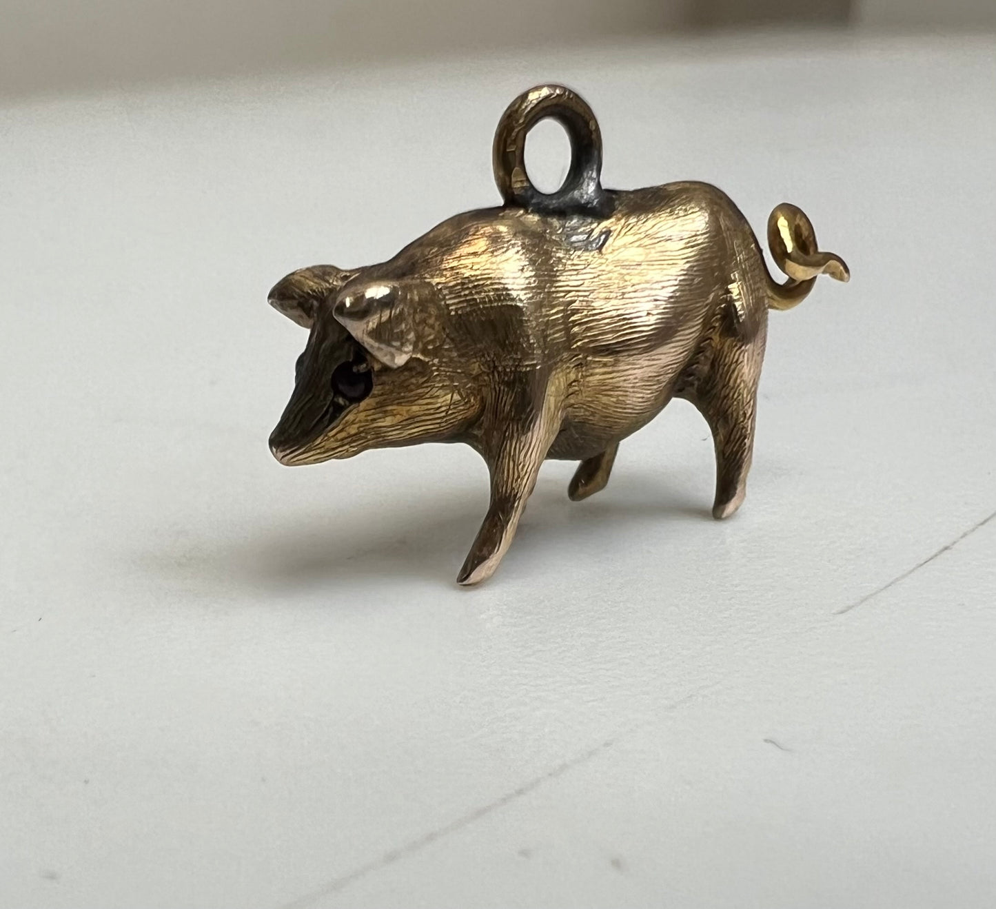*Reserved* Lovely little Piggy Gold Charm Pendant