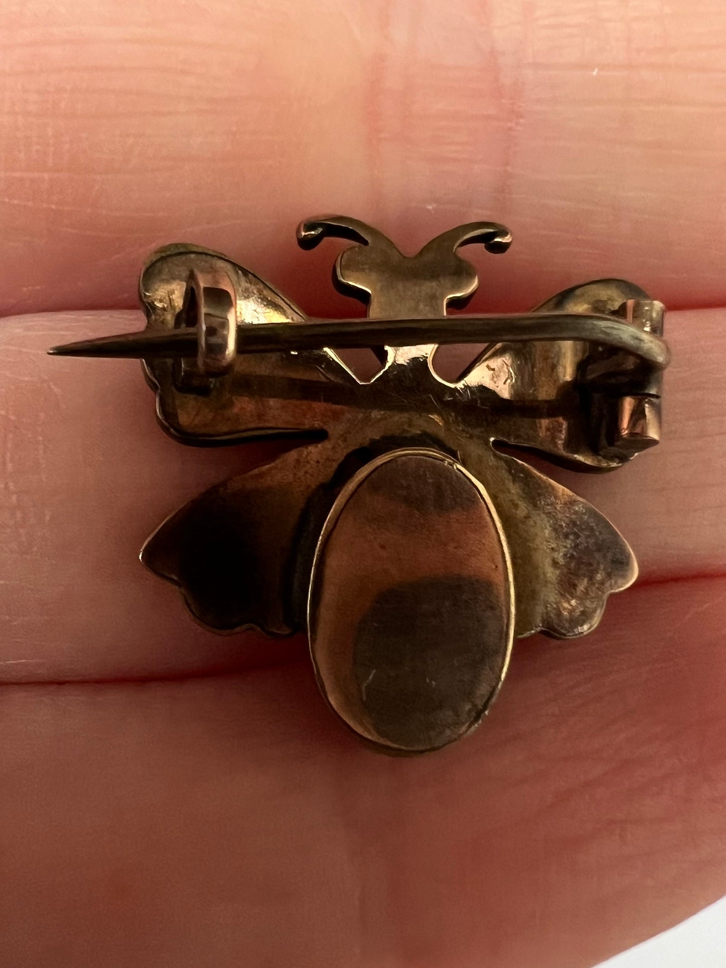 Georgian Garnet Butterfly Brooch Pin