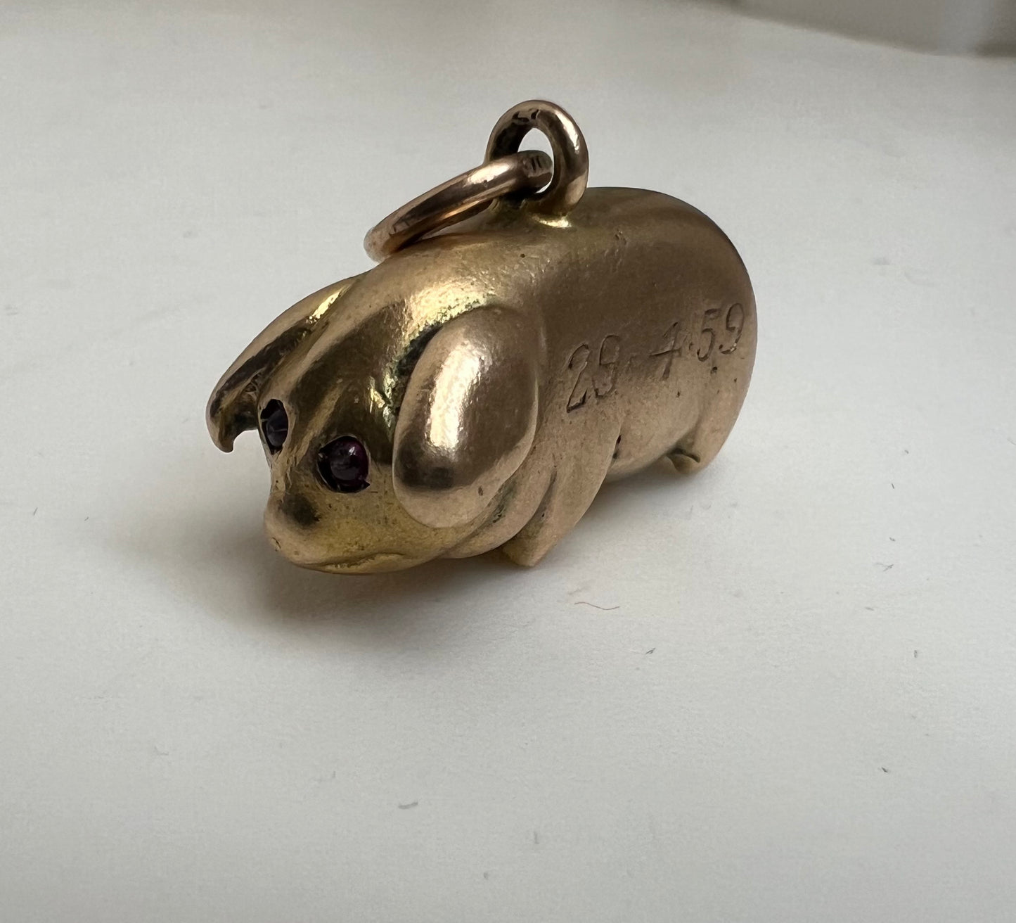 *Reserved* Fat little Piggy Solid Gold Very Heavy Charm Pendant