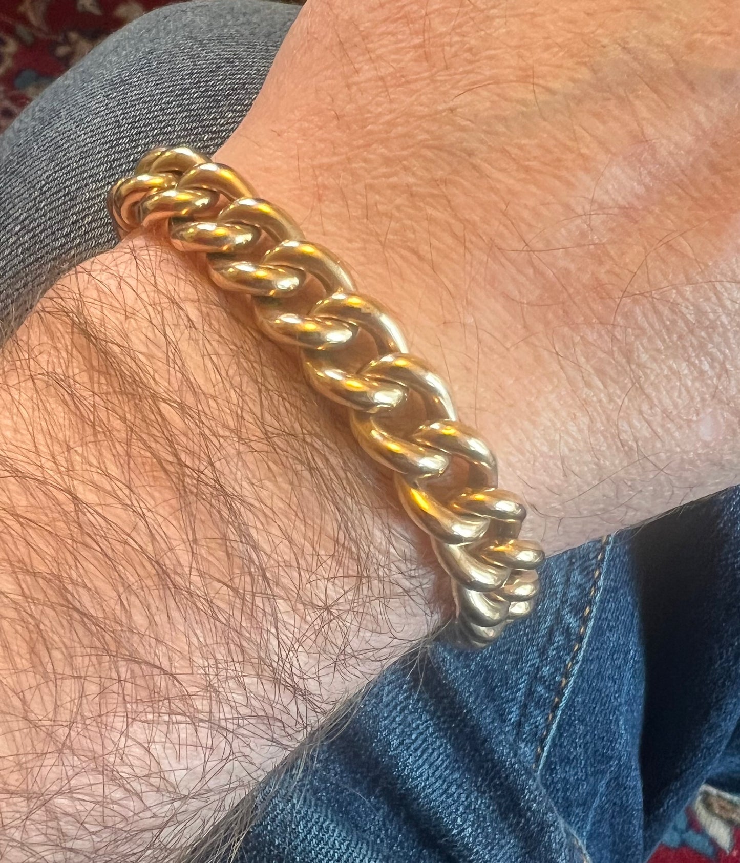 15ct Gold Antique Curb Link Bracelet
