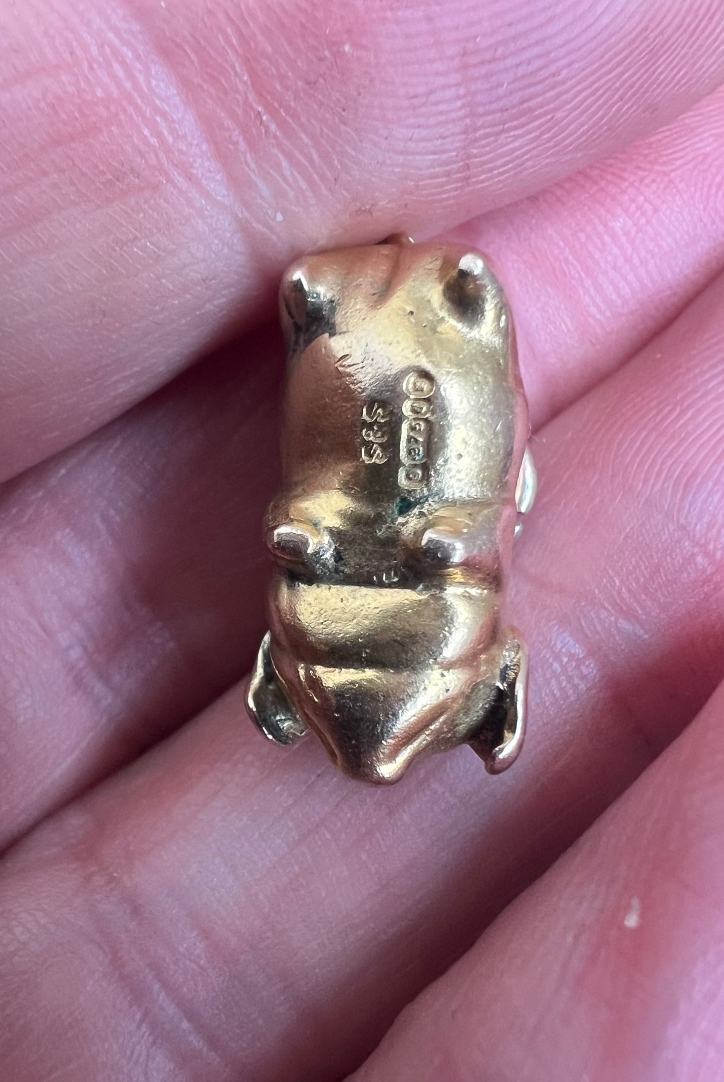 *Reserved* Fat little Piggy Solid Gold Very Heavy Charm Pendant