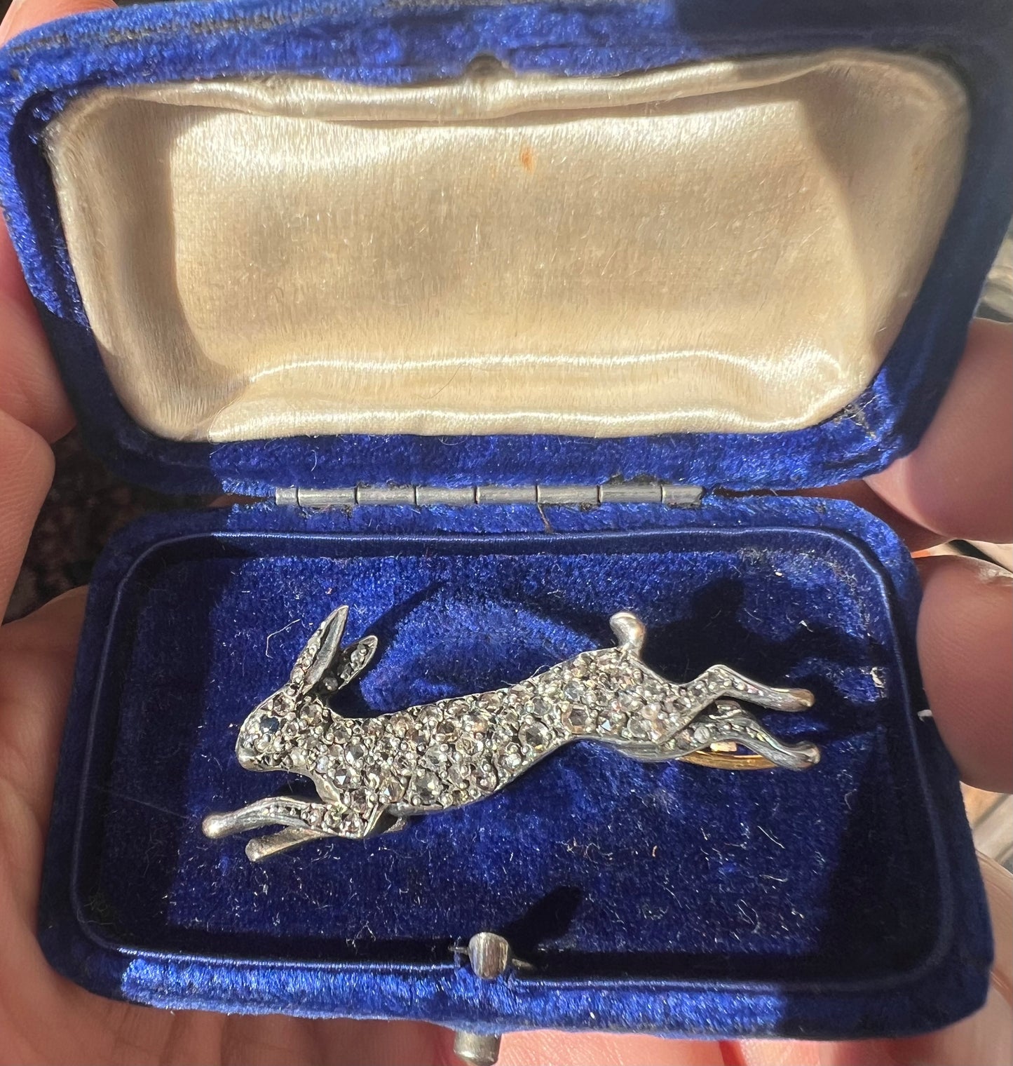 Victorian Leaping Rabbit Diamond Brooch