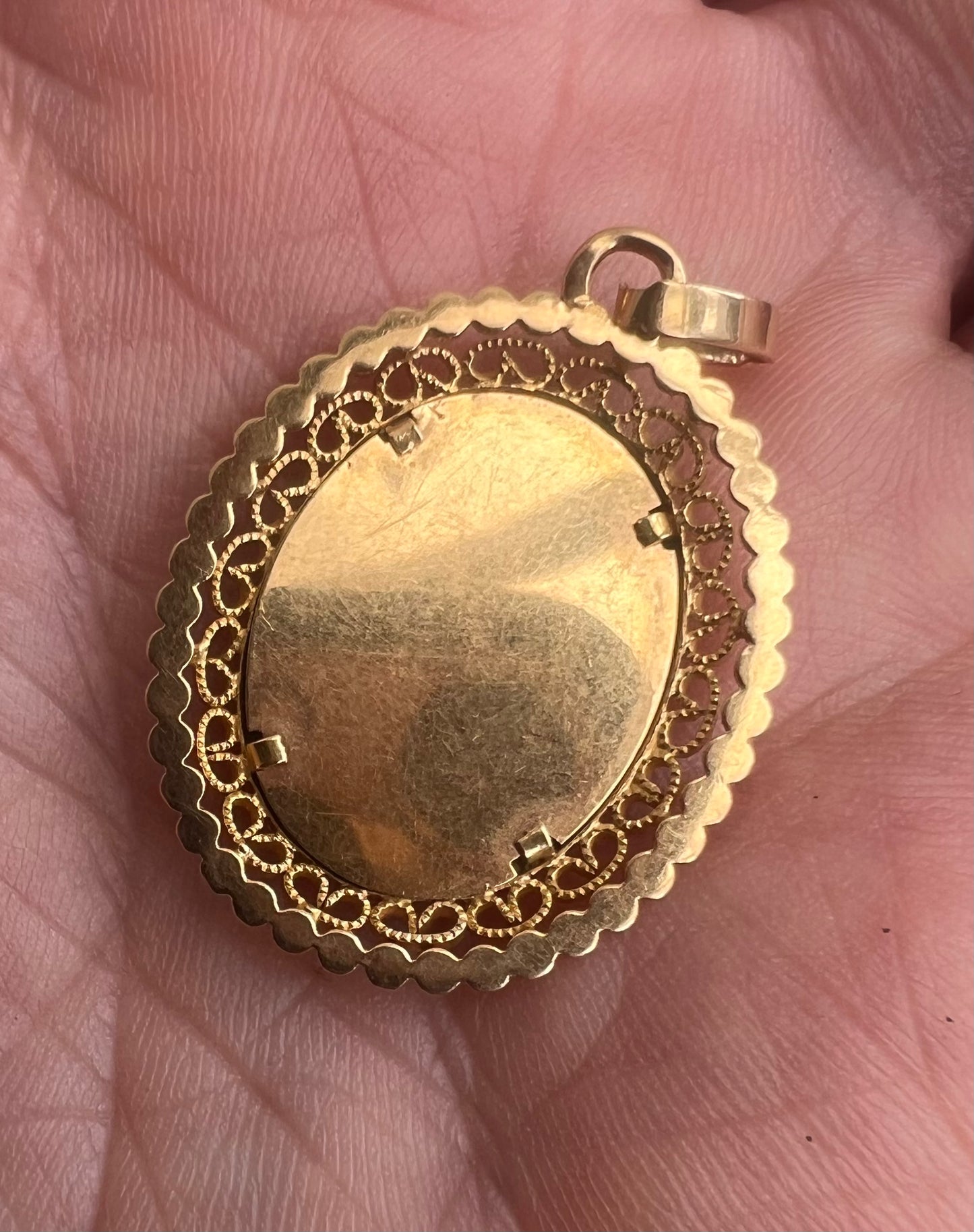 Emile Dropsy Religious Madonna 18ct Gold French Pendant