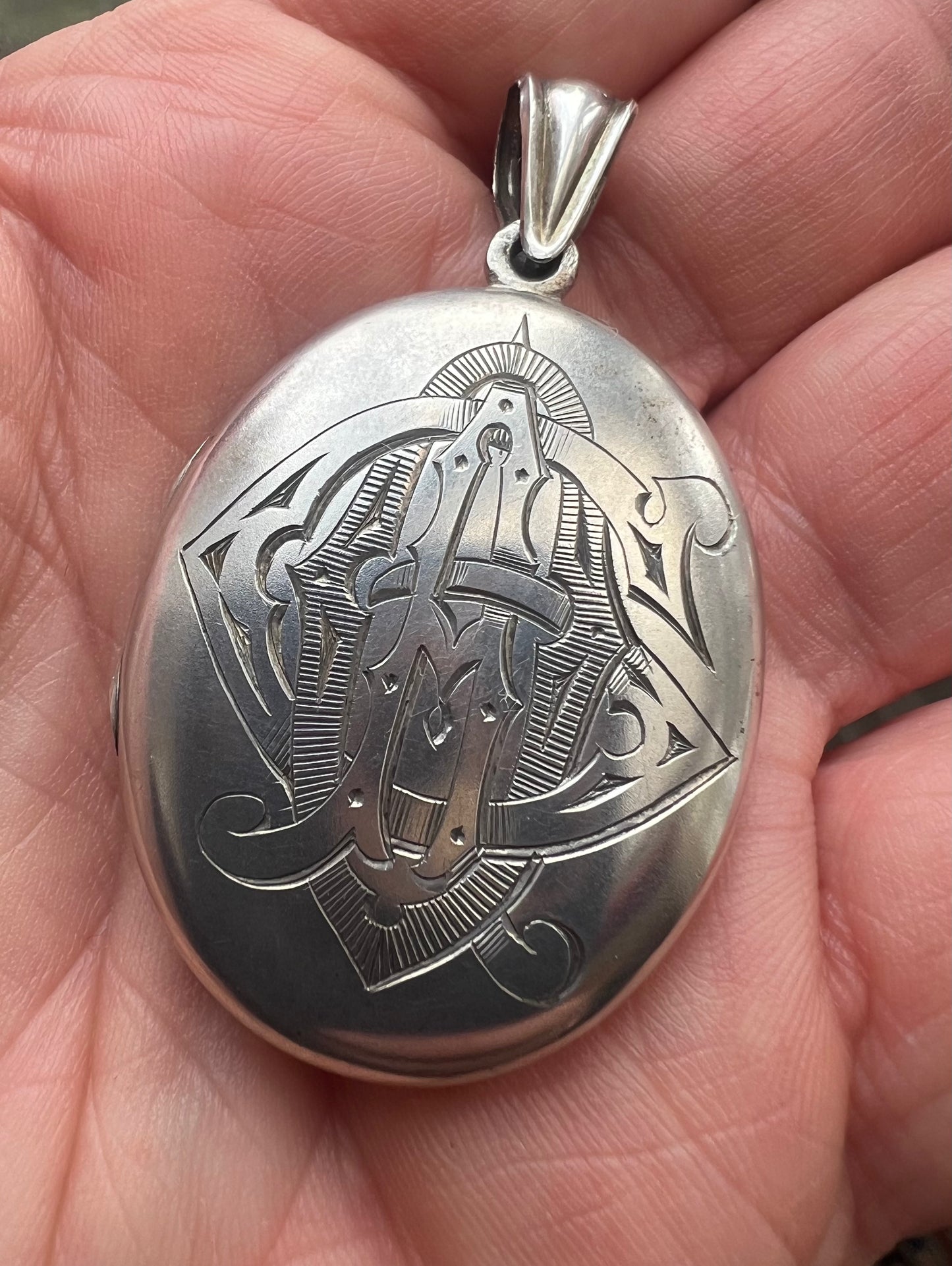 Irish Silver Memorial Locket Power Family "Per Crucem ad Coronam" 1875 Crucifix St Andrews C of E High School