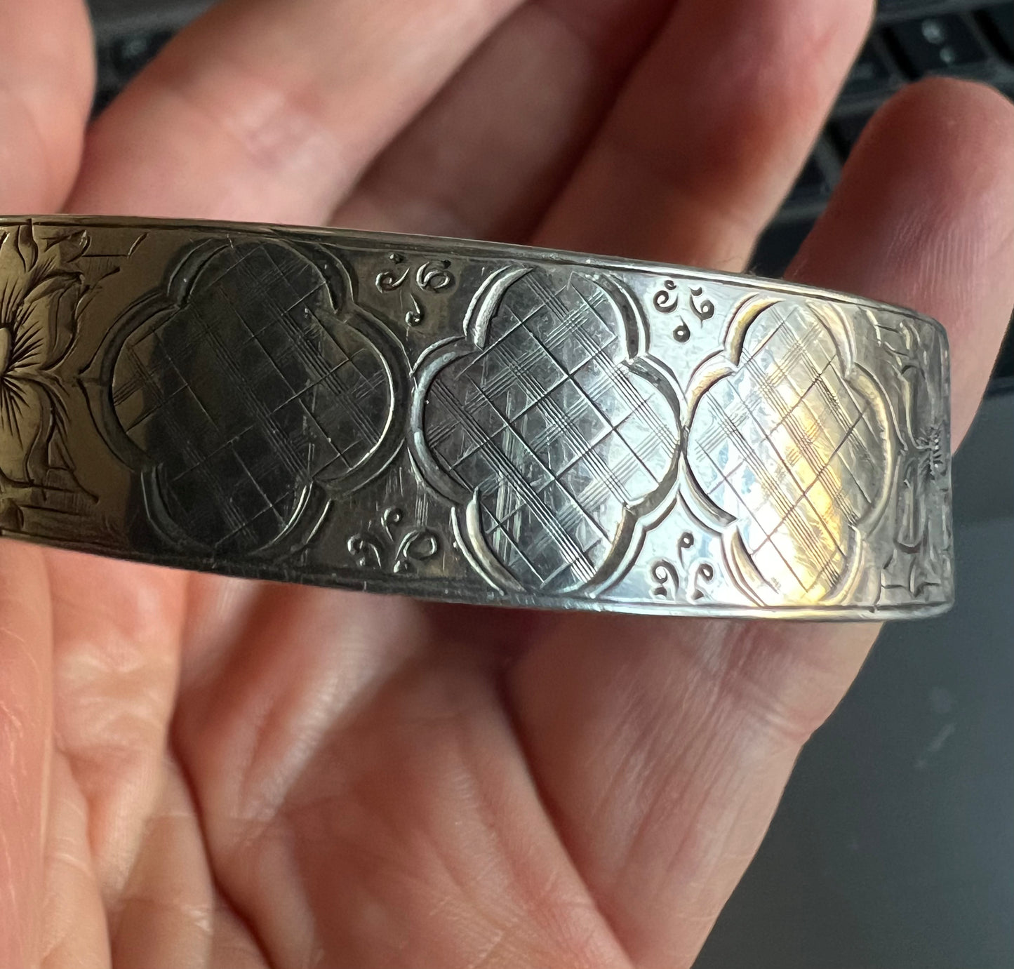 Gott Mit Dir May God Be With You Religious Silver Enamel Bangle