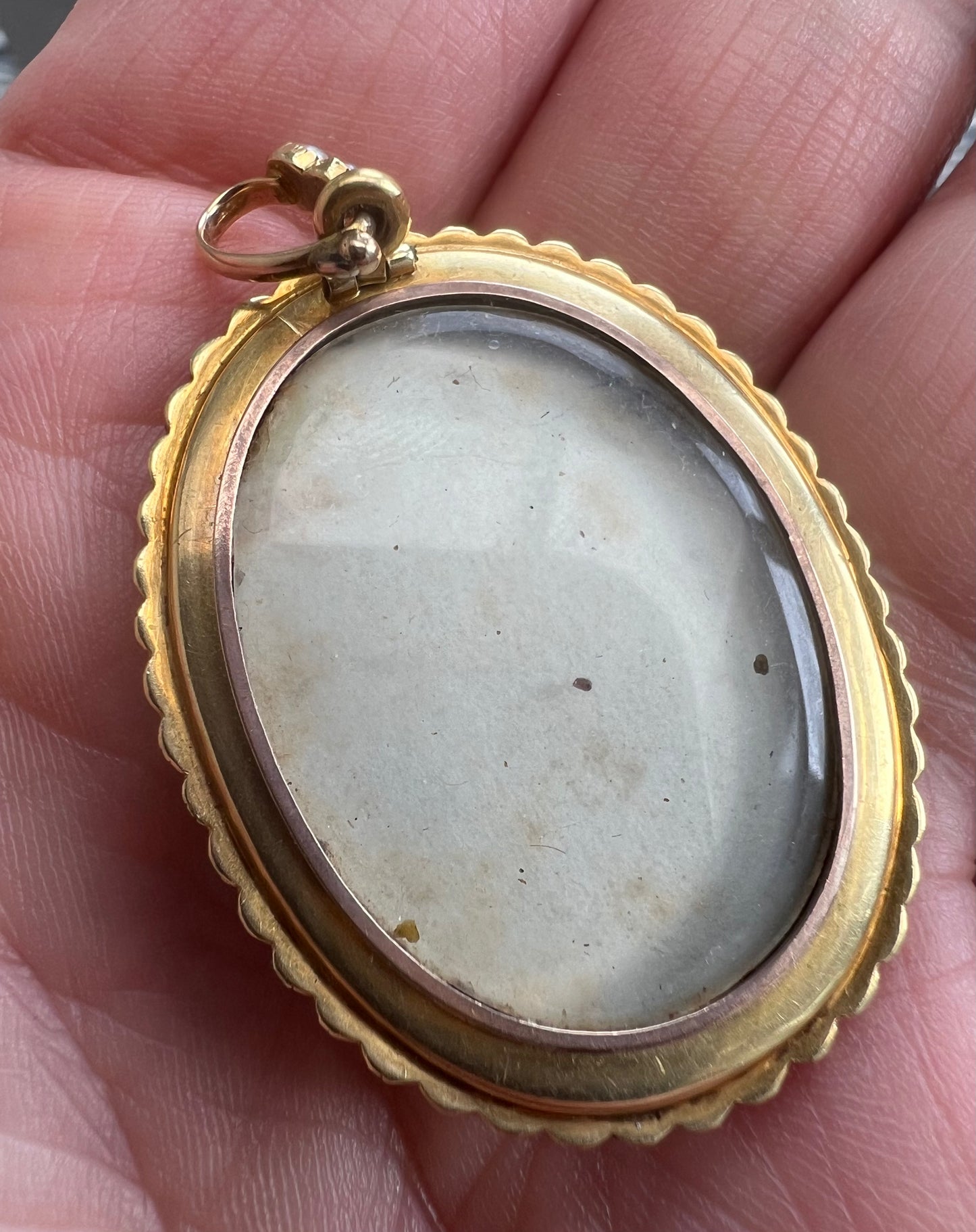 Antique Georgian Portrait Miniature Gold & Pearl Locket
