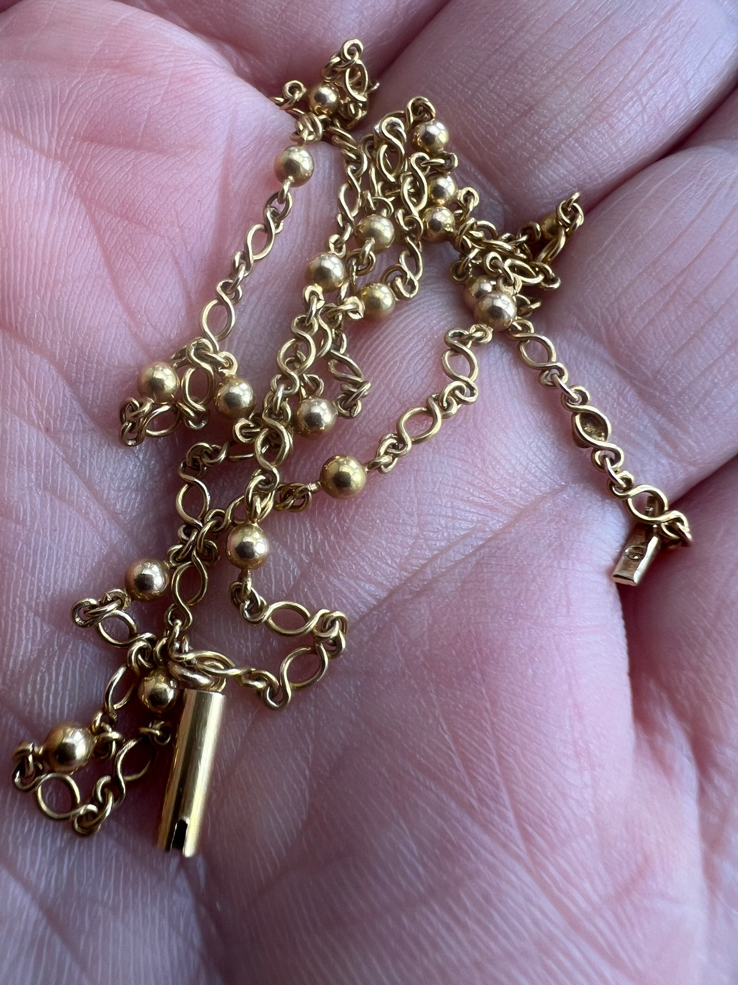 RESERVED Kathleen Rare 15ct Gold Antique 17.5" Fancy Chain Necklace