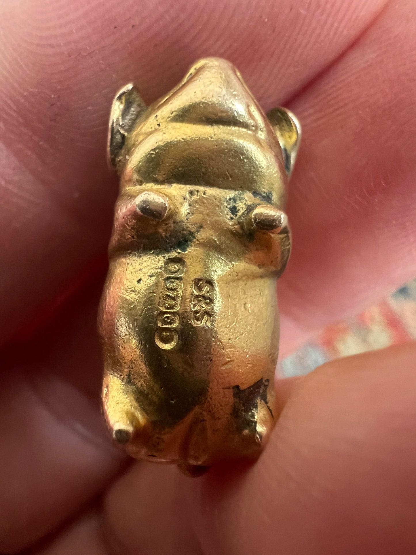 *Reserved* Fat little Piggy Solid Gold Very Heavy Charm Pendant