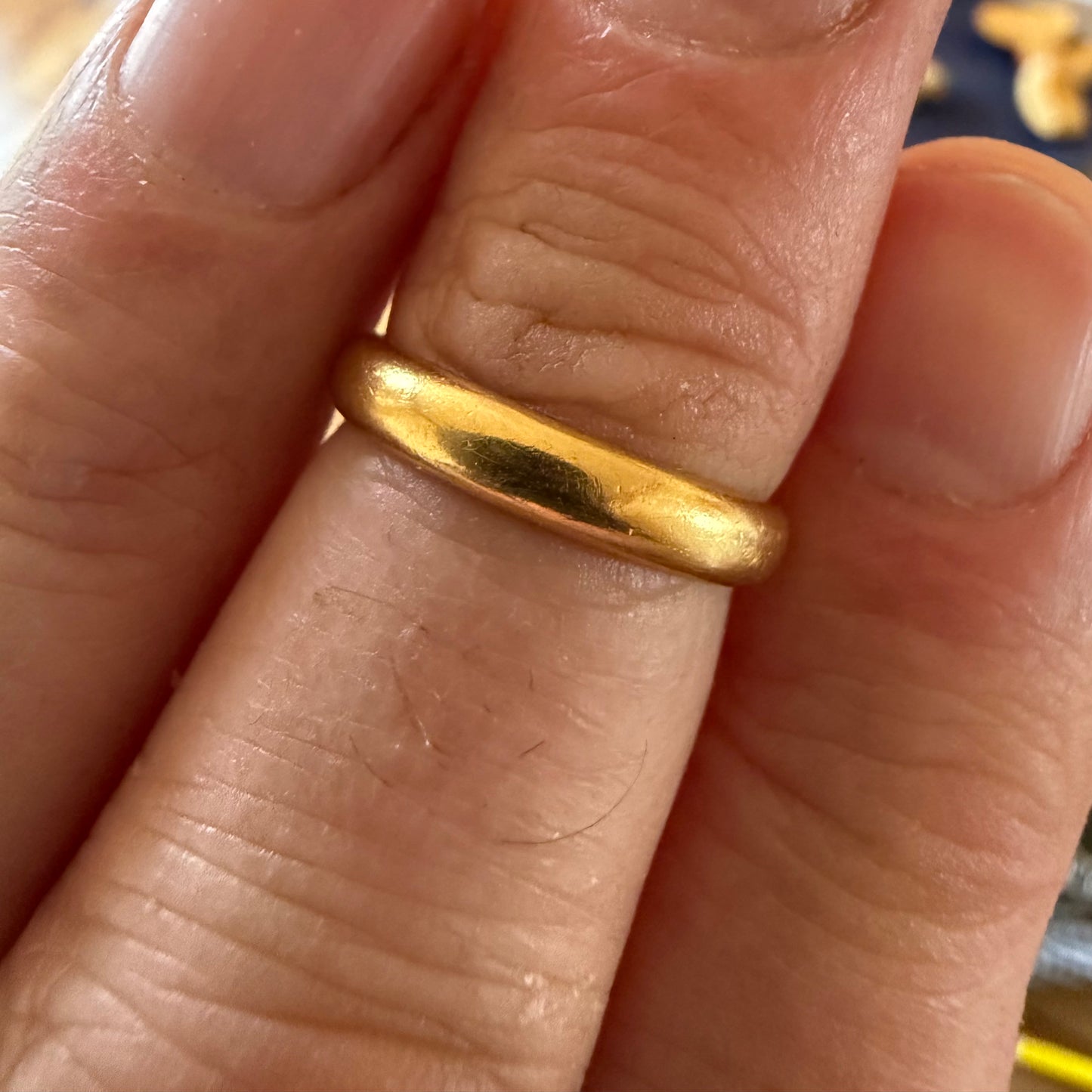 Antique 22ct Gold Chester Hallmark Wedding Band Ring