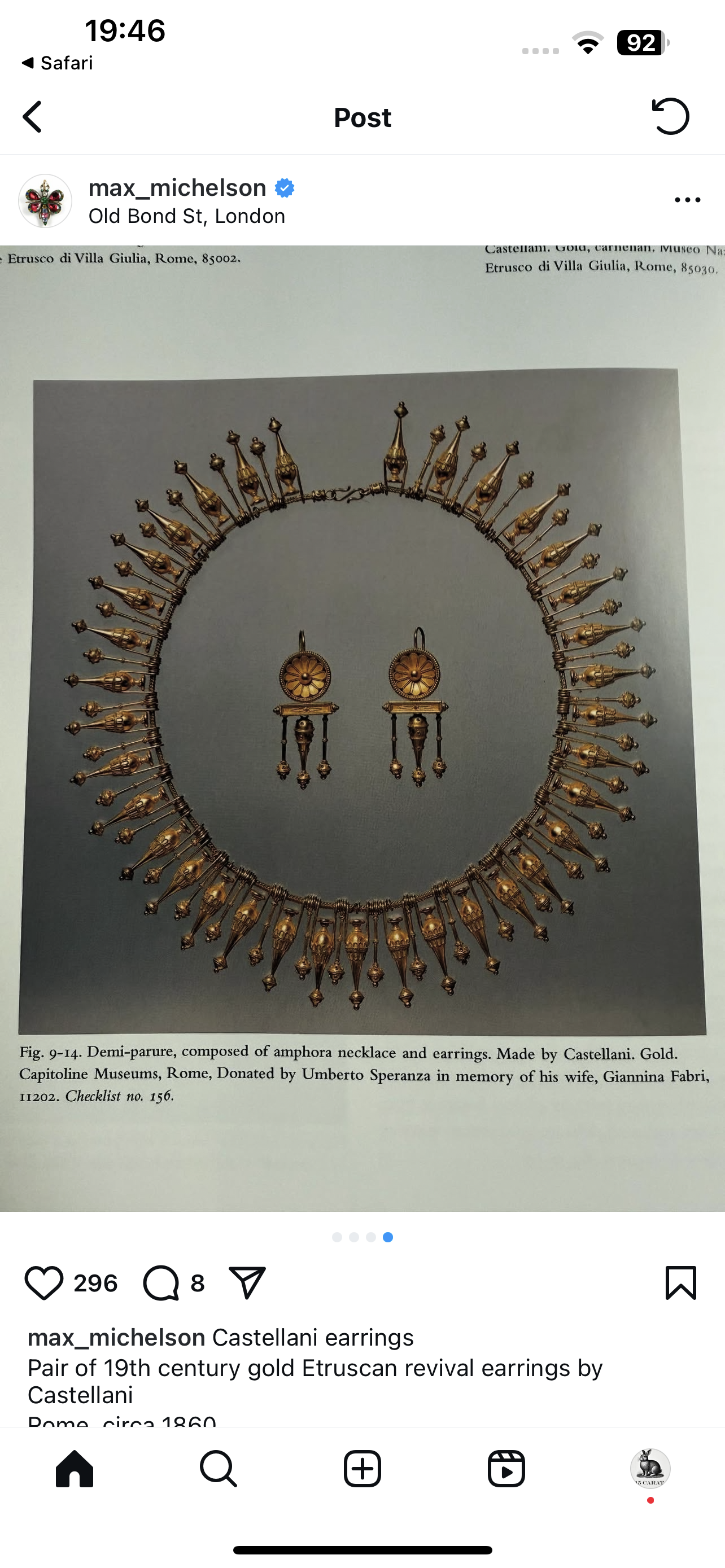 Fortunato Pia Castellani Etruscan Revival Victorian Gold Drop Earrings