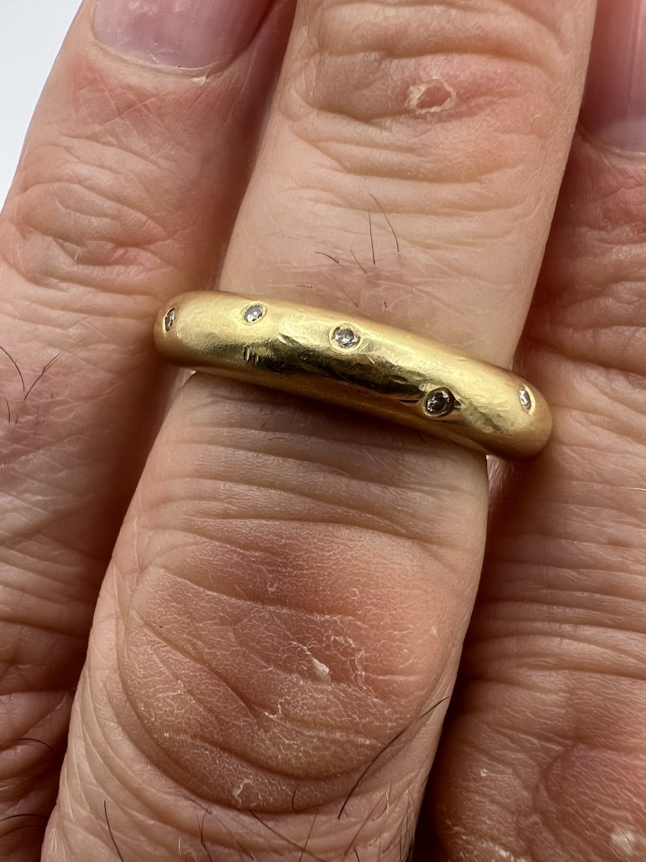 Very Chunky And Heavy 18ct Gold Diamond Donut Designer Ring