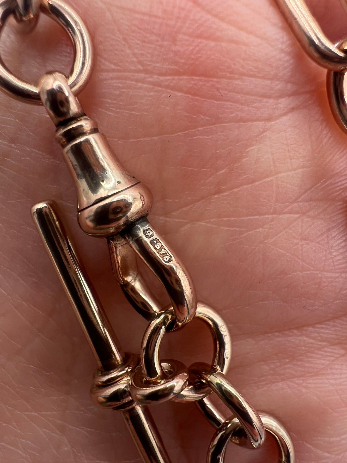 Please Enquire For Price - 9ct Rose Gold 30.78g 38cm Trombone Paperclip Link Chain