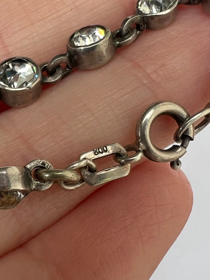 French Antique Silver Paste Necklace