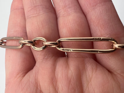 Please Enquire For Price - 9ct Rose Gold 30.78g 38cm Trombone Paperclip Link Chain
