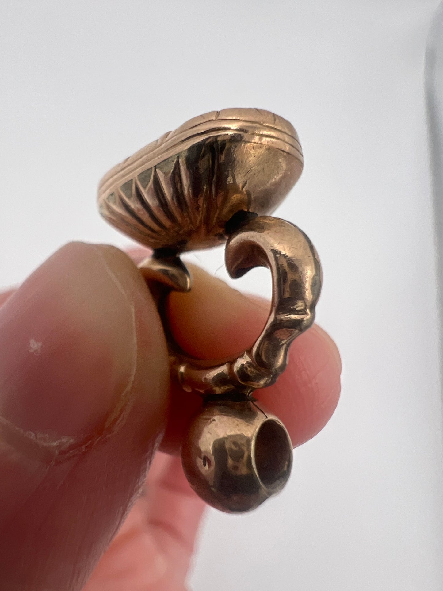Tiny Georgian Coral Rose Gold Cased Fob Pendant
