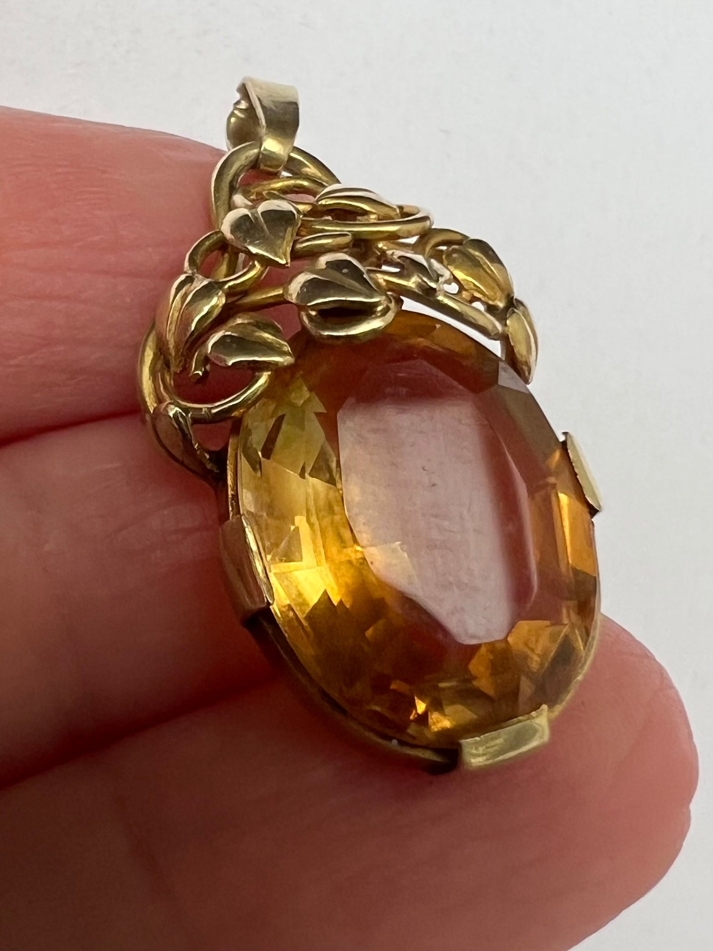 Reserved - please enquire Gold Arts & Crafts Topaz Pendant