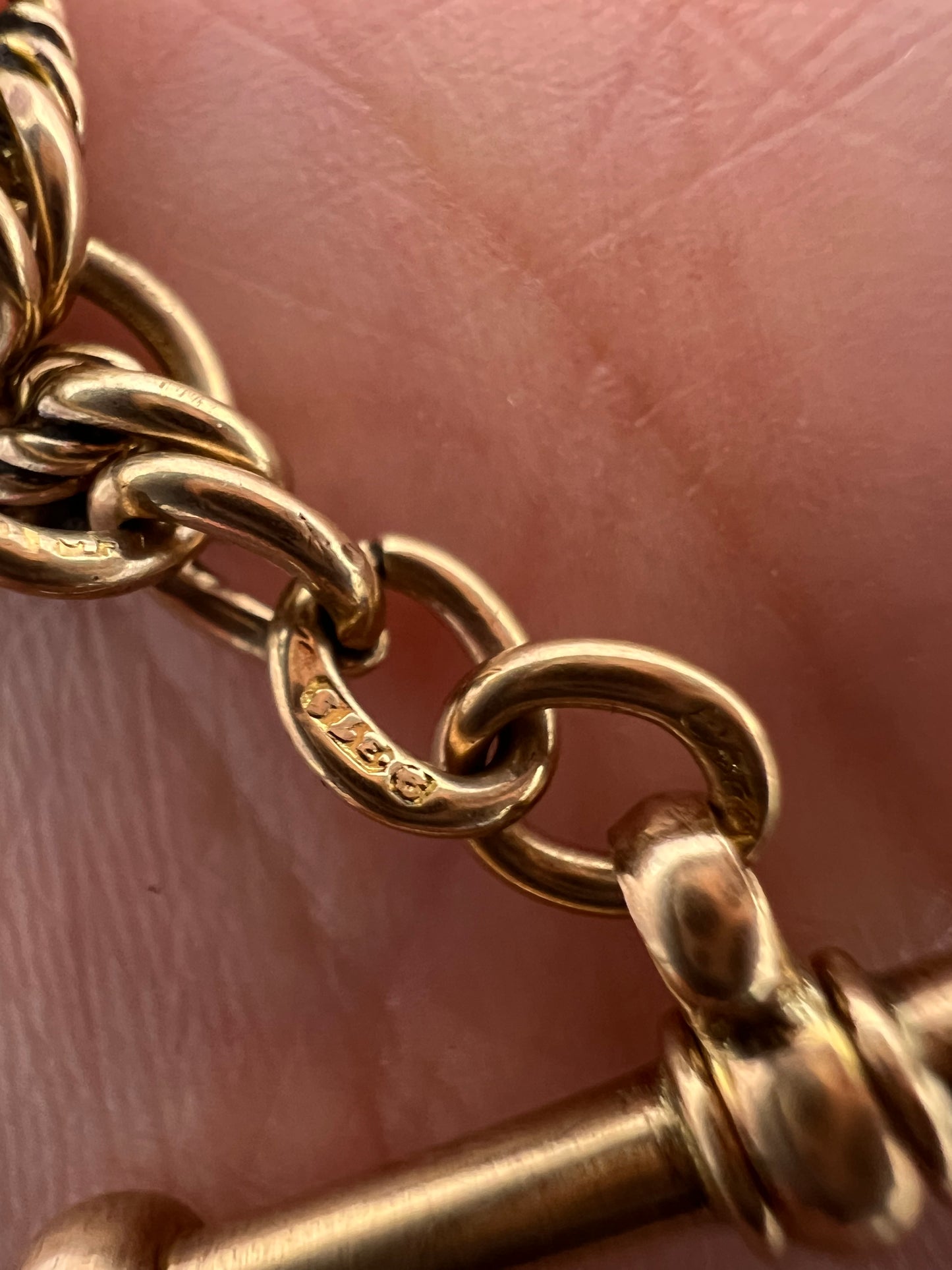 RESERVED - Please enquire for price - Fancy Paperclip Link Rose Gold Albert Chain