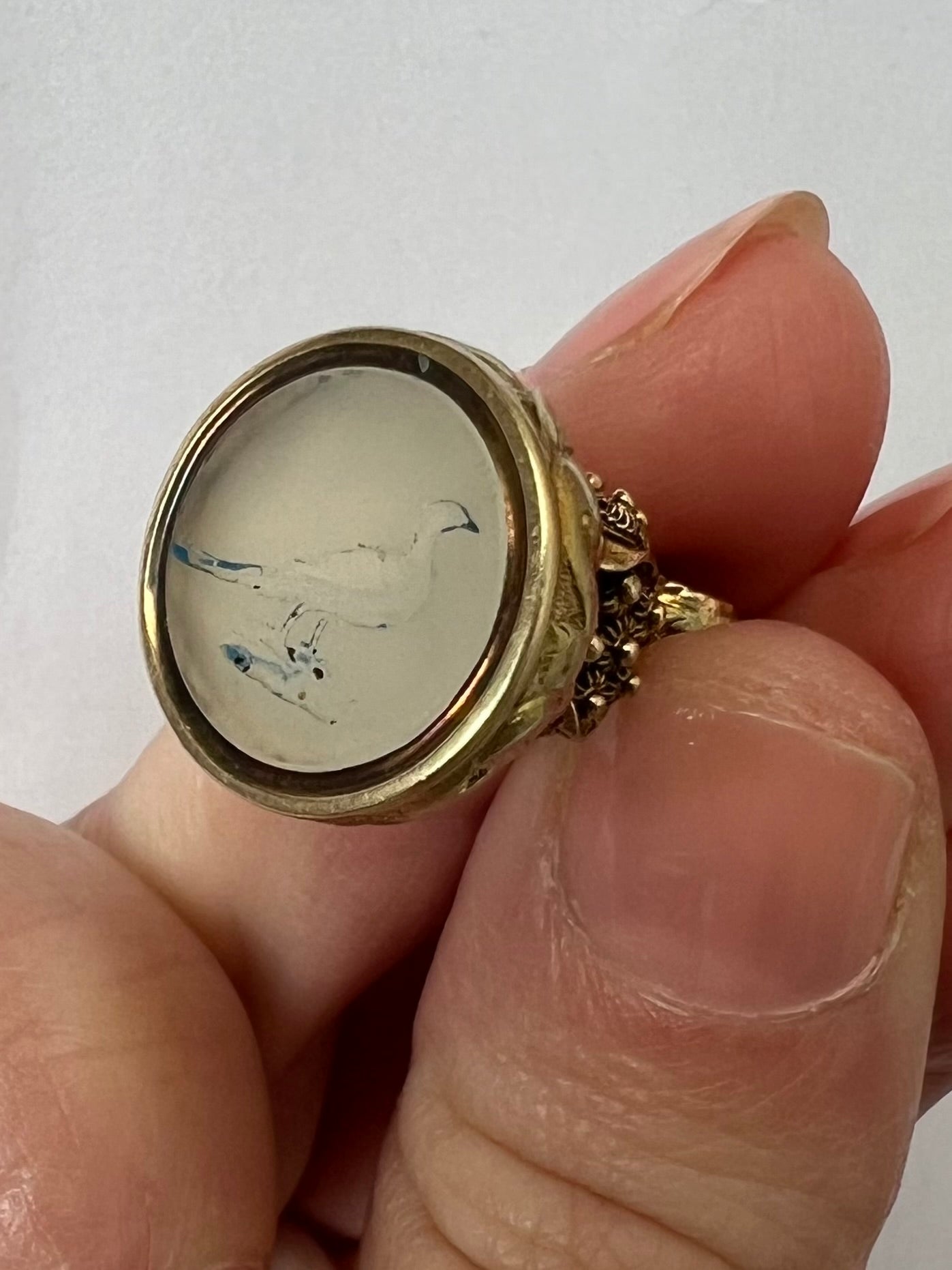 Georgian Multi Coloured Gold Bird Intaglio Fob Seal Pendant