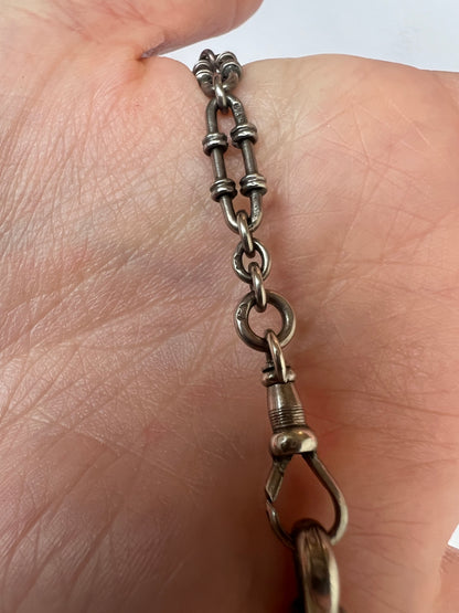 Victorian Fancy Trombone Fetter Link Silver Collar Choker Chain