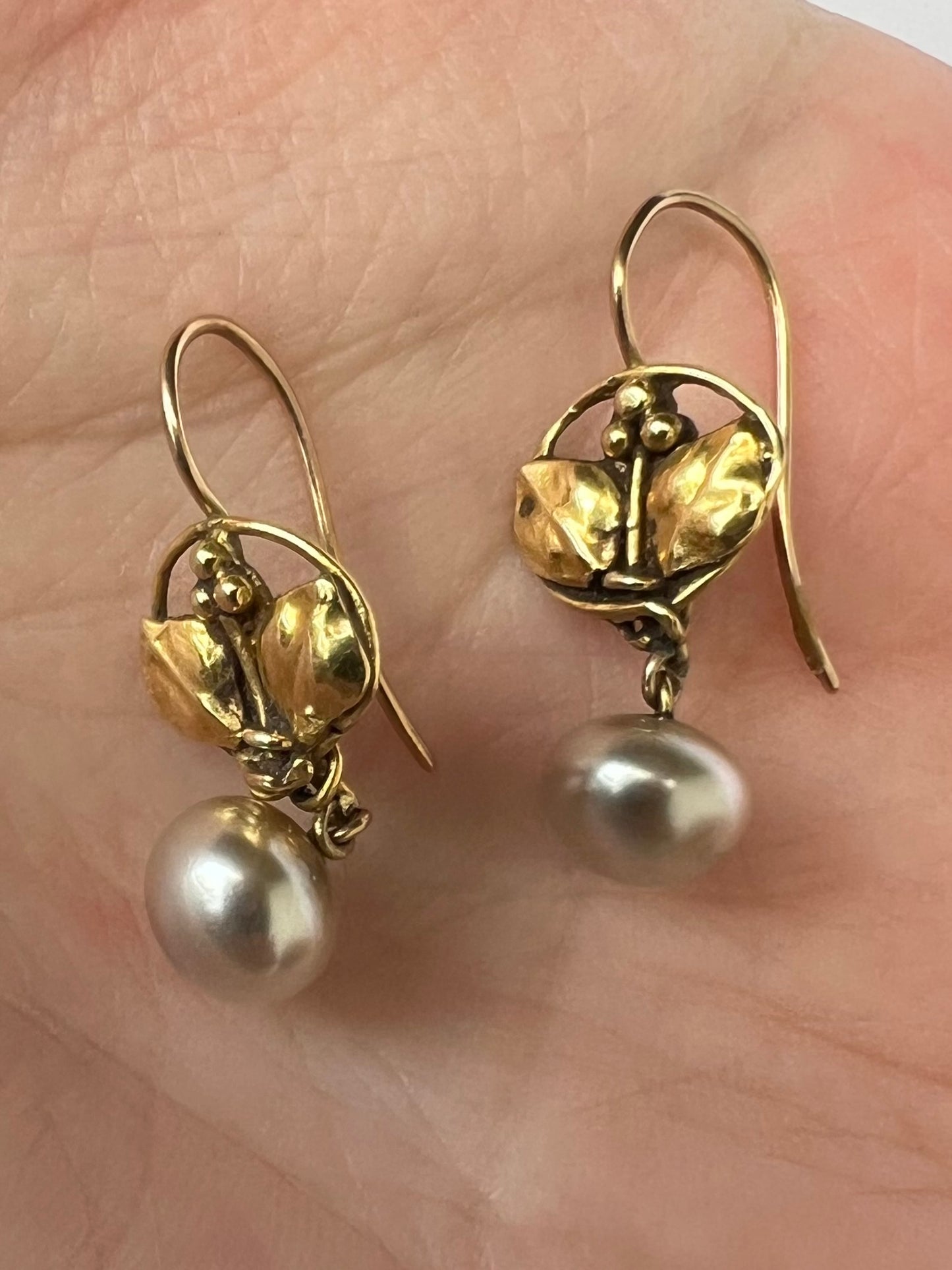 Rare Arts & Crafts Pearl Drop Earrings - Reserved, please enquire