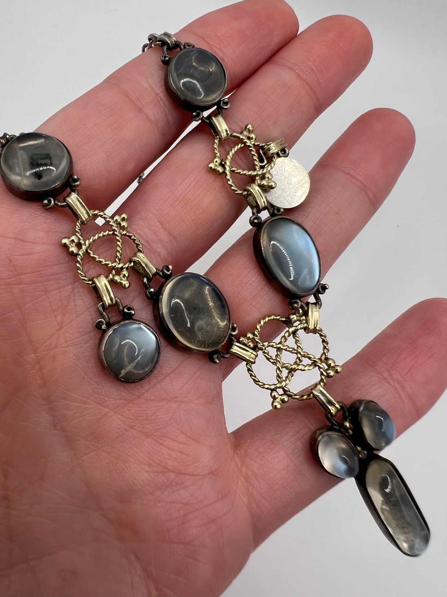 RESERVED Please enquire - Artificer's Guild Silver Moonstone Arts & Crafts Necklace