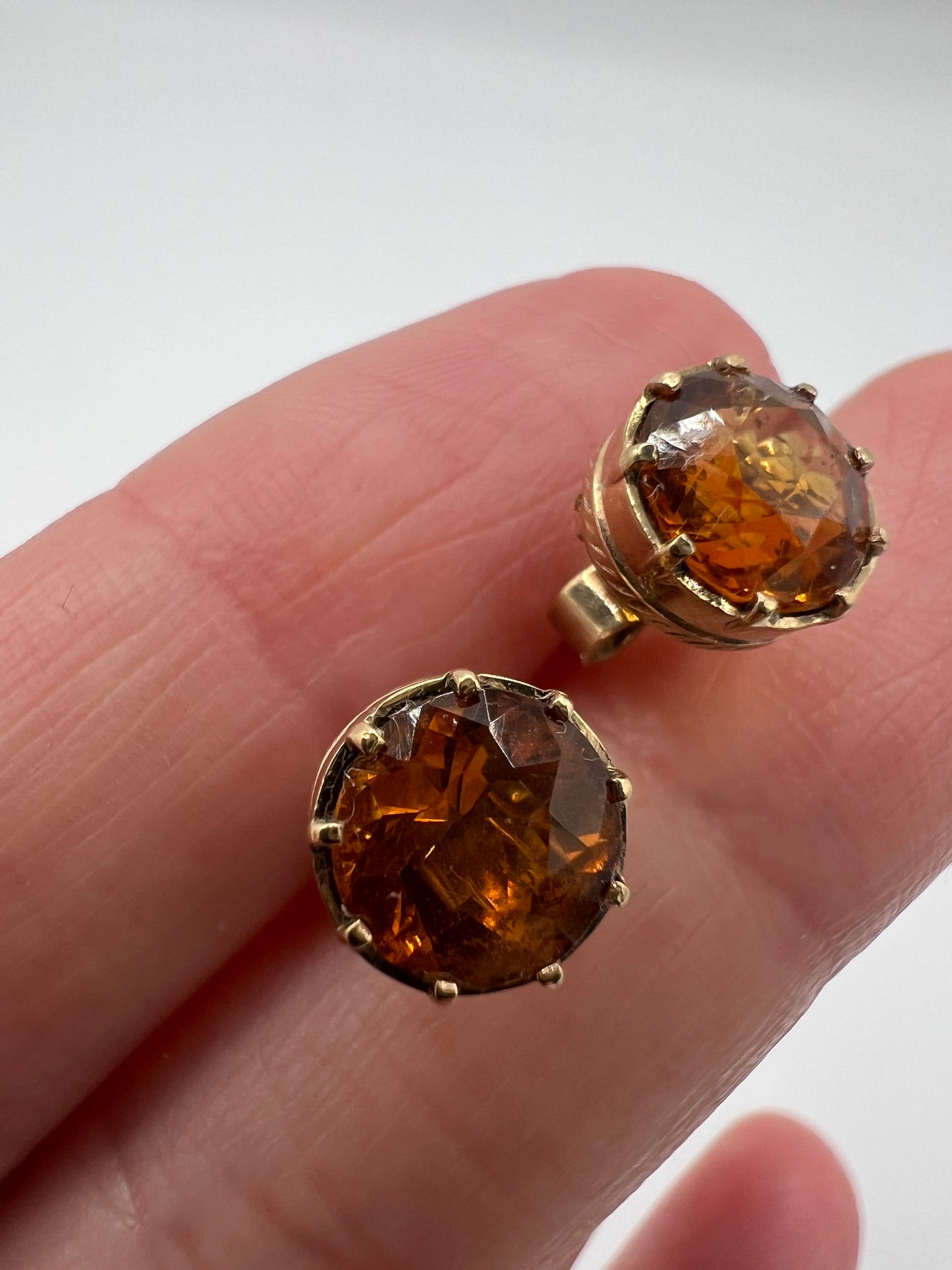 Scottish Cairngorm Gold Citrine Stud Earrings