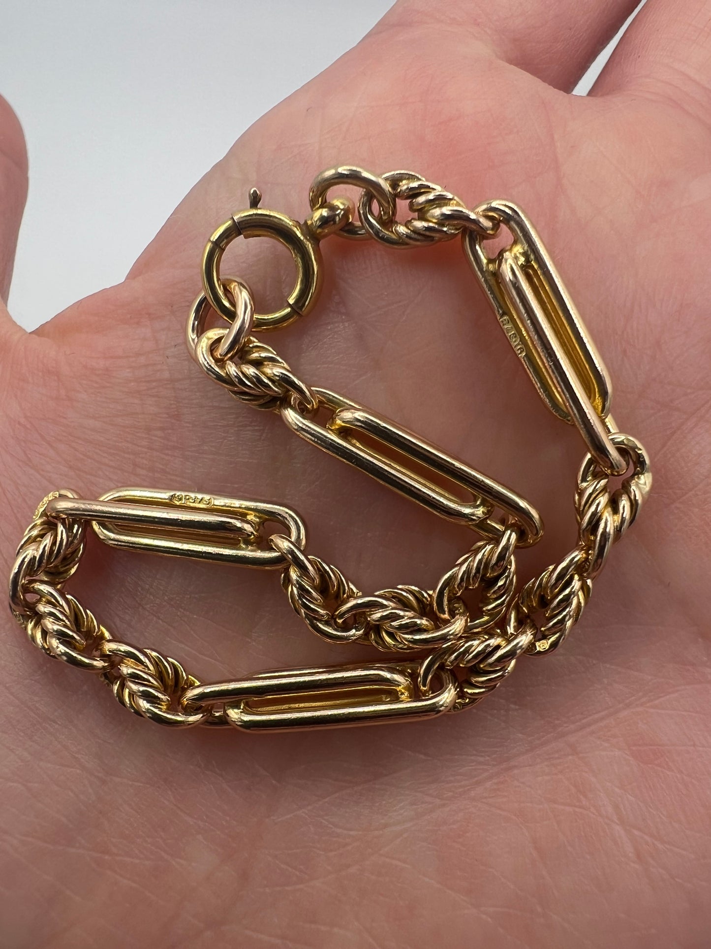 RESERVED - Please Contact for Price - Antique 9ct Gold Albert Fancy Link Bracelet