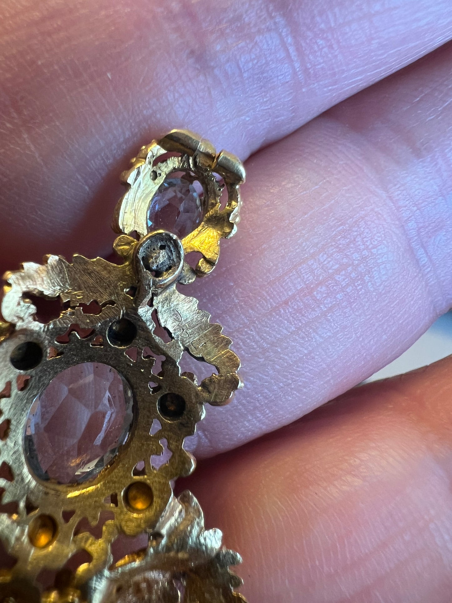Outstanding William IV Aquamarine Gold Cross Brooch Pendant