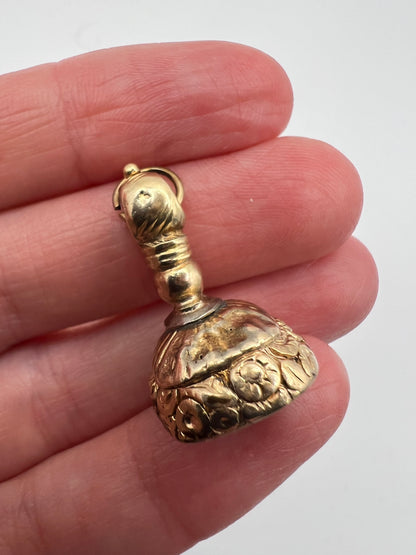 Amethyst Intaglio Victorian Gold Cased Fob Seal CI, IC, CJ, JC initials