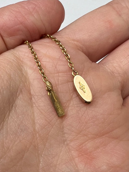 Sentimental Victorian 15ct Gold Amethyst Necklace in Suffragette Colours